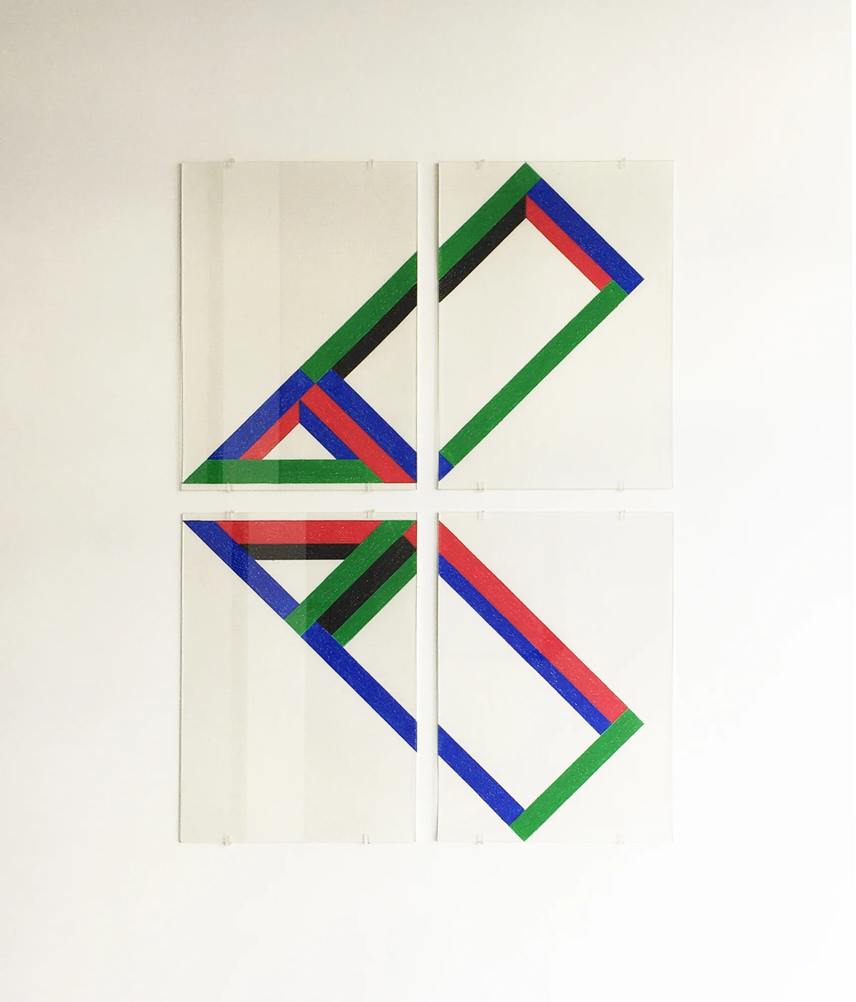 Drawing 7, 2018, waxed pastel drawing on paper, 84 x 59.4 cm ( 4 x 42 x 29.7 cm)