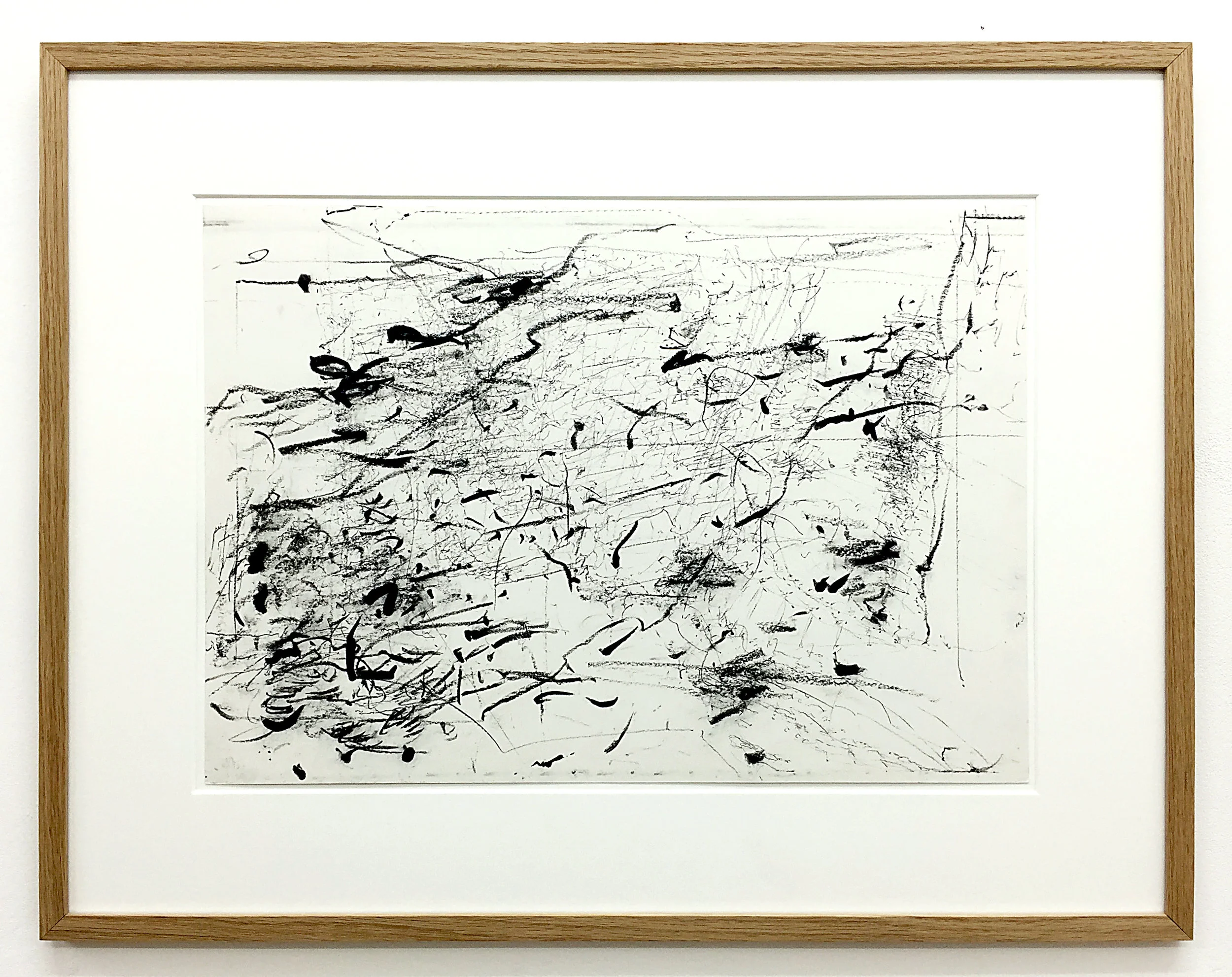 Freigeregelte apparative Zeichnungen (Untitled No.8) , 1990, magnetically manipulated plotter drawing / pencil on paper, 45.5 x 58 cm