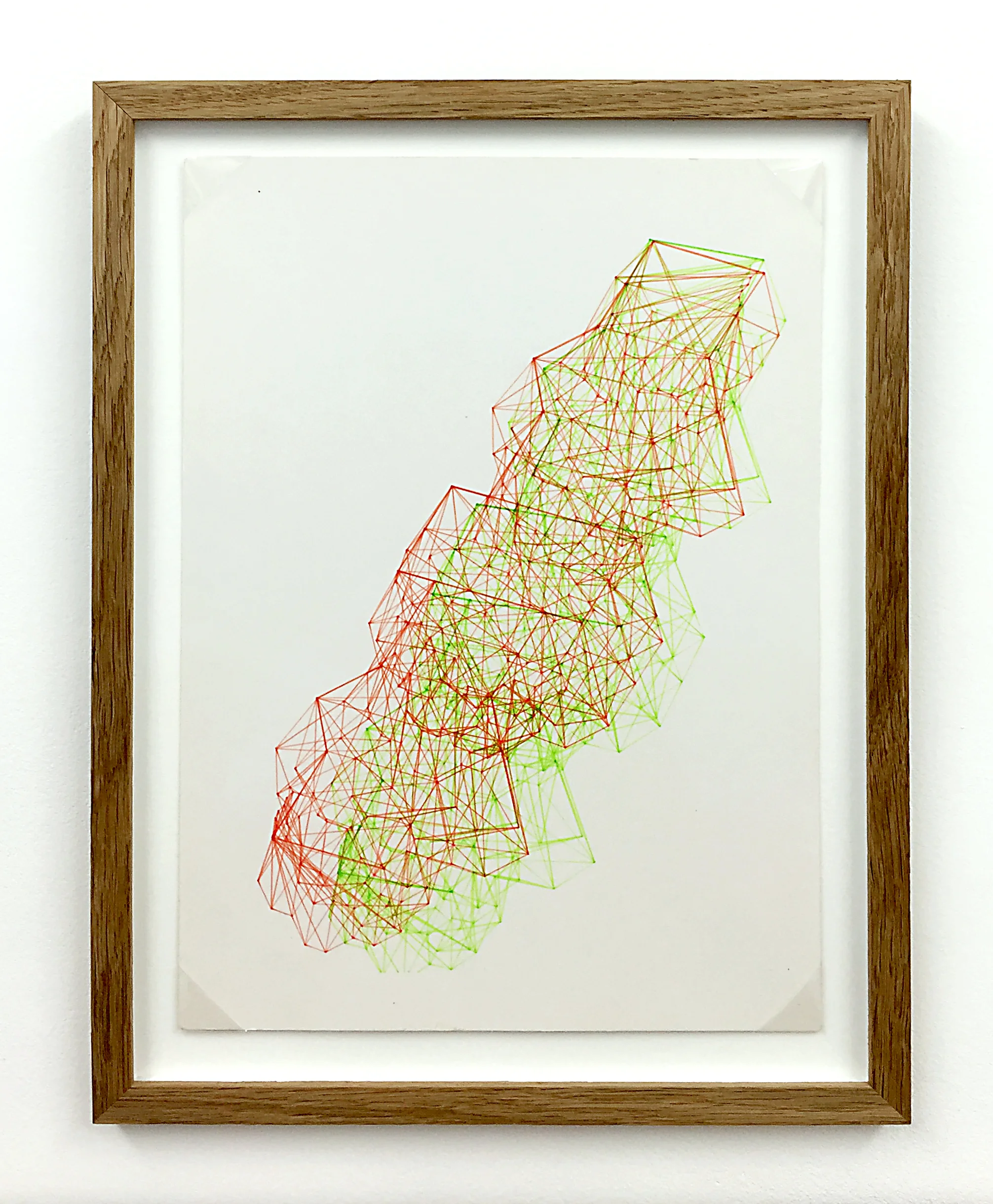 Anaglyph 3D drawing (Untitled No.7) , 1988, plotter drawing-ink on paper, 35 x 26.5 cm