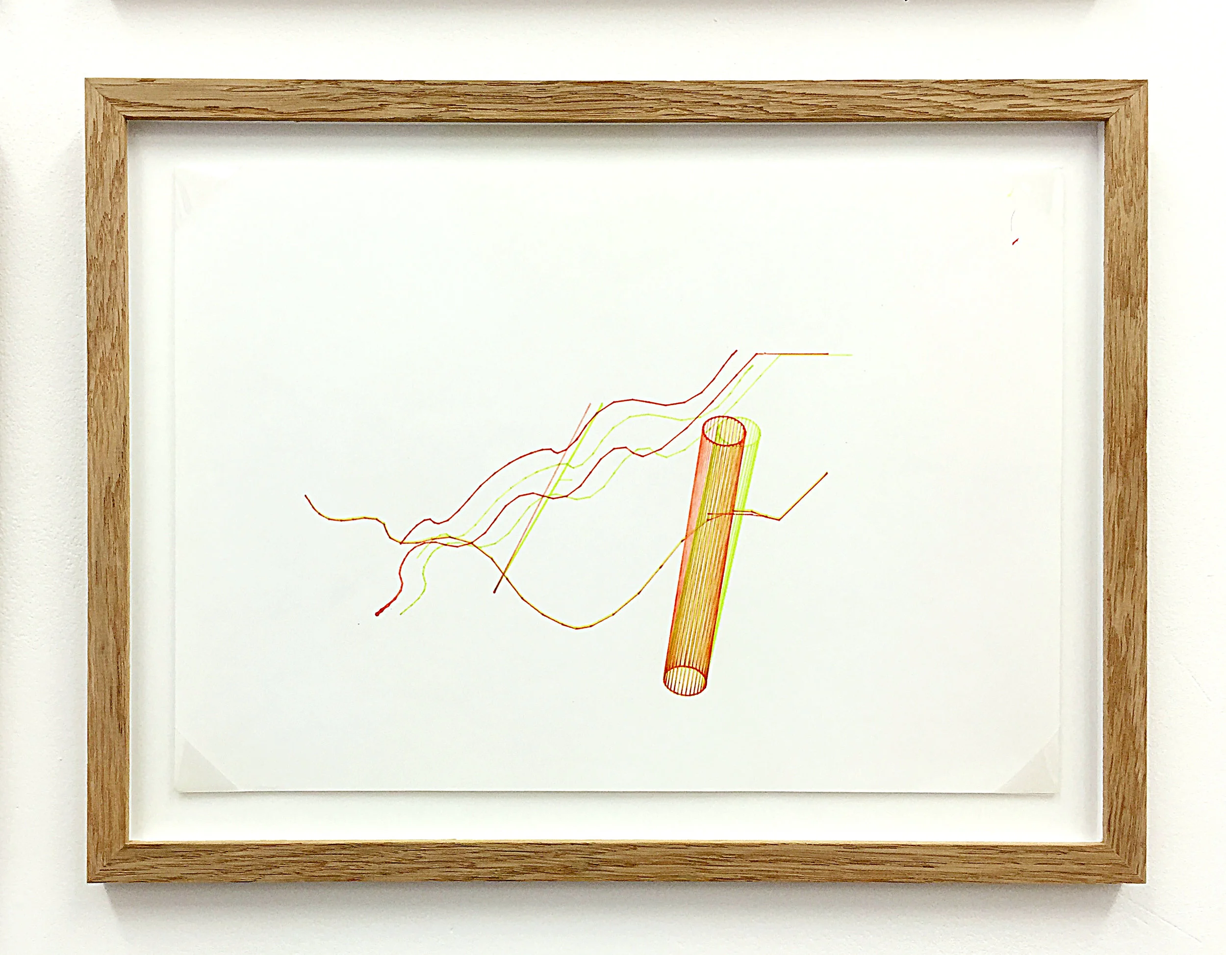 Anaglyph 3D drawing (Untitled No.9) , 1988, plotter drawing-ink on paper, 26.5 x 35 cm