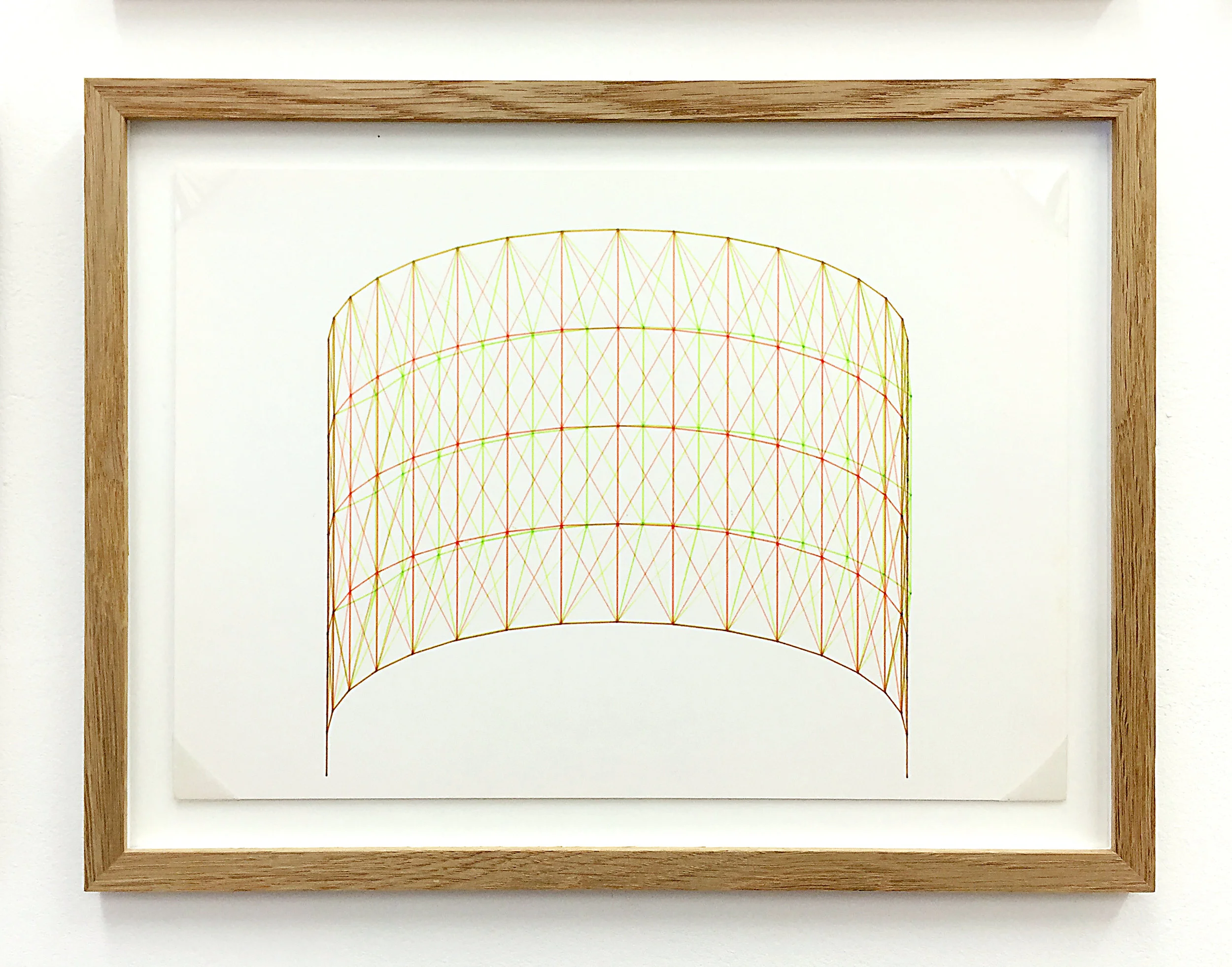 Anaglyph 3D drawing (Untitled No.4) , 1988, plotter drawing-ink on paper, 26.5 x 35 cm