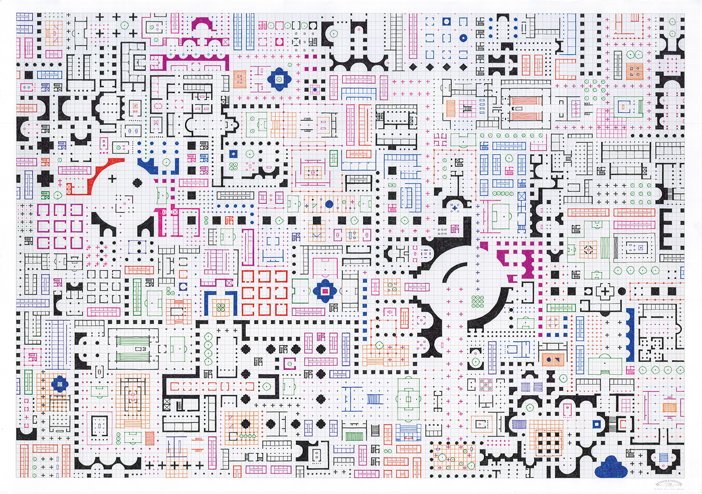 Empire of Ice Cream No.12 , 2019 ink on graph paper 59.4 x 84.1 cm