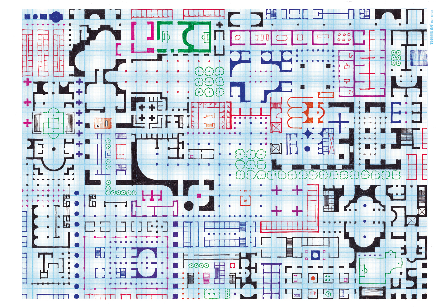 Empire of Ice Cream No.9 , 2018 ink on graph paper 29.7 x 42 cm
