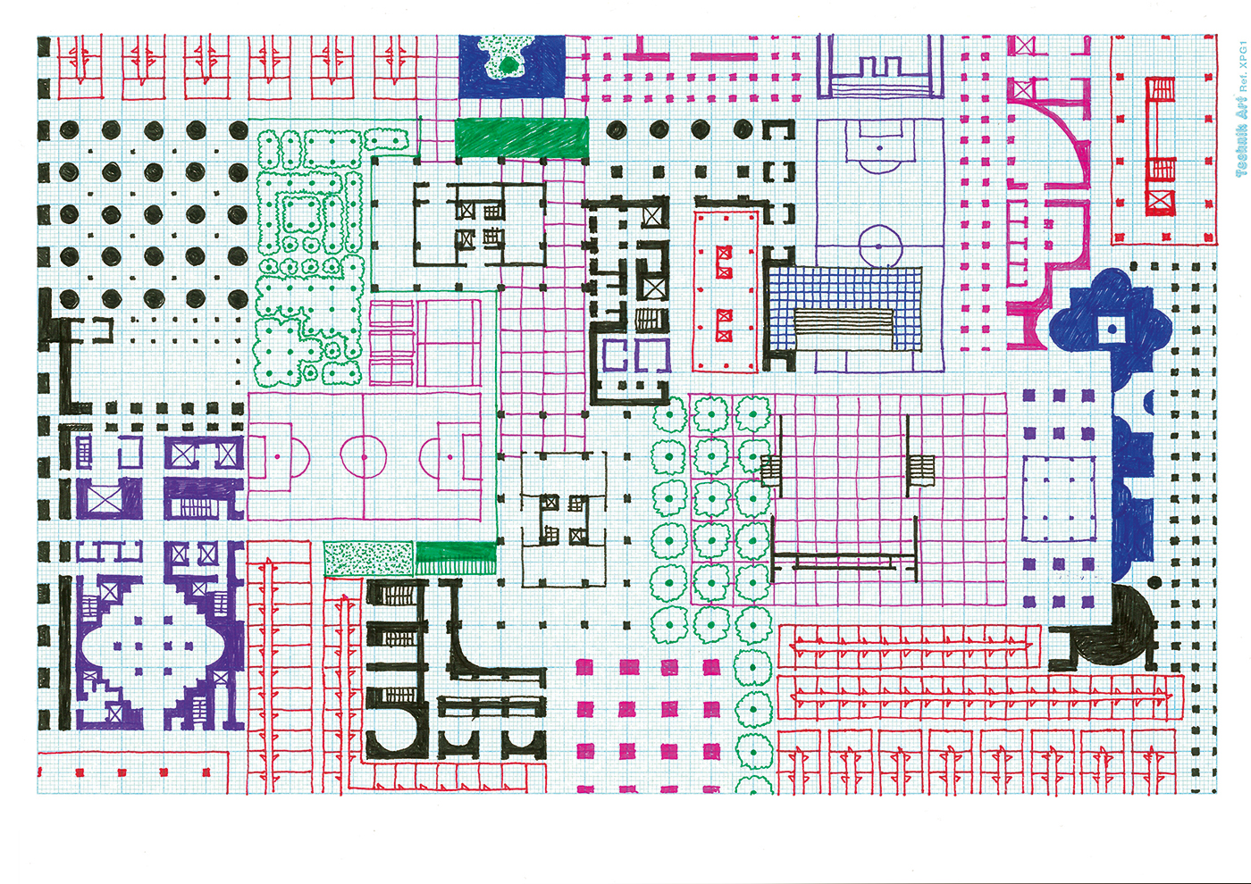 Empire of Ice Cream No.1 , 2011 ink on graph paper 21 x 29.7 cm