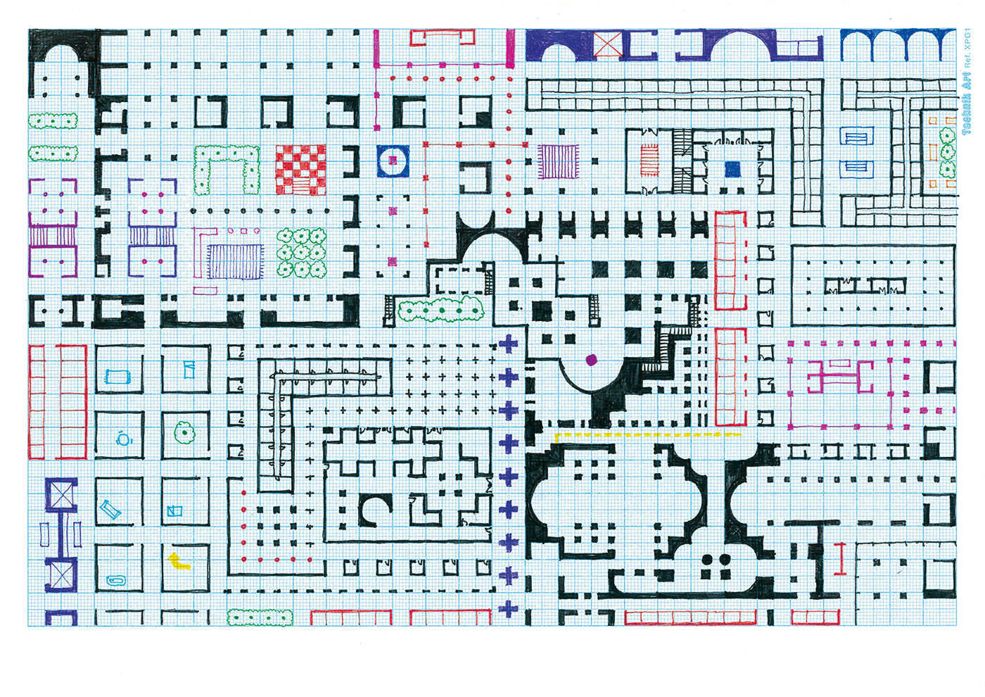 Empire of Ice Cream No.4 , 2018 ink on graph paper 21 x 29.7 cm