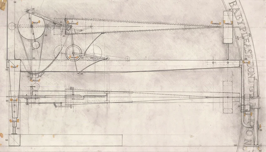Bed Machine (Baby Please) , 1992 graphite on tracing paper 33 x 58 cm