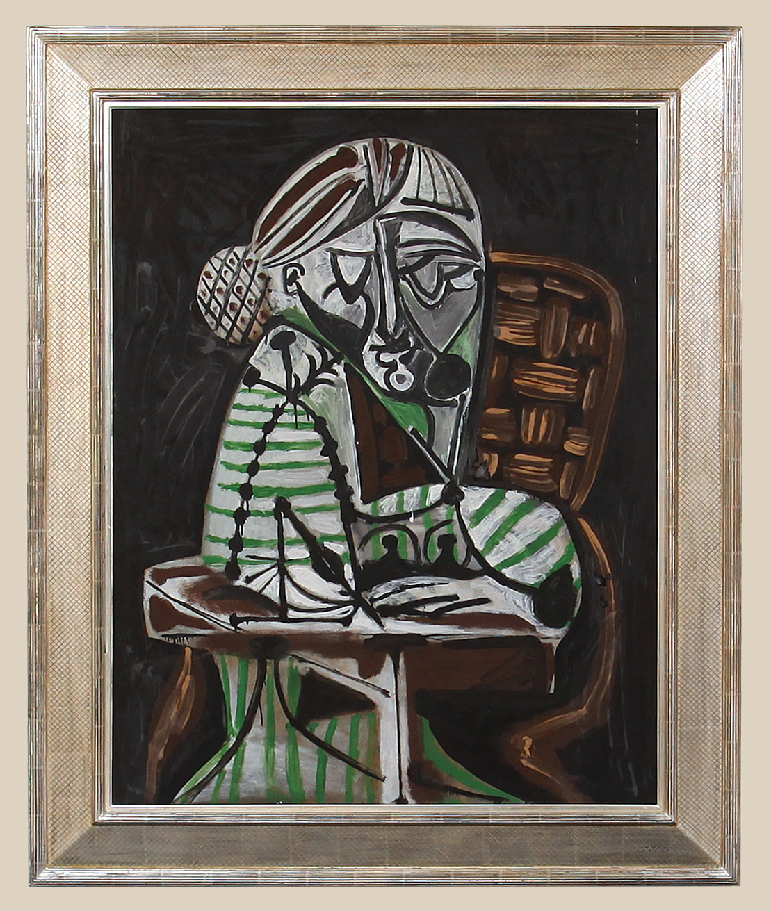 1. Picasso, Woman Drawing (Francoise), 1951, framed.jpg