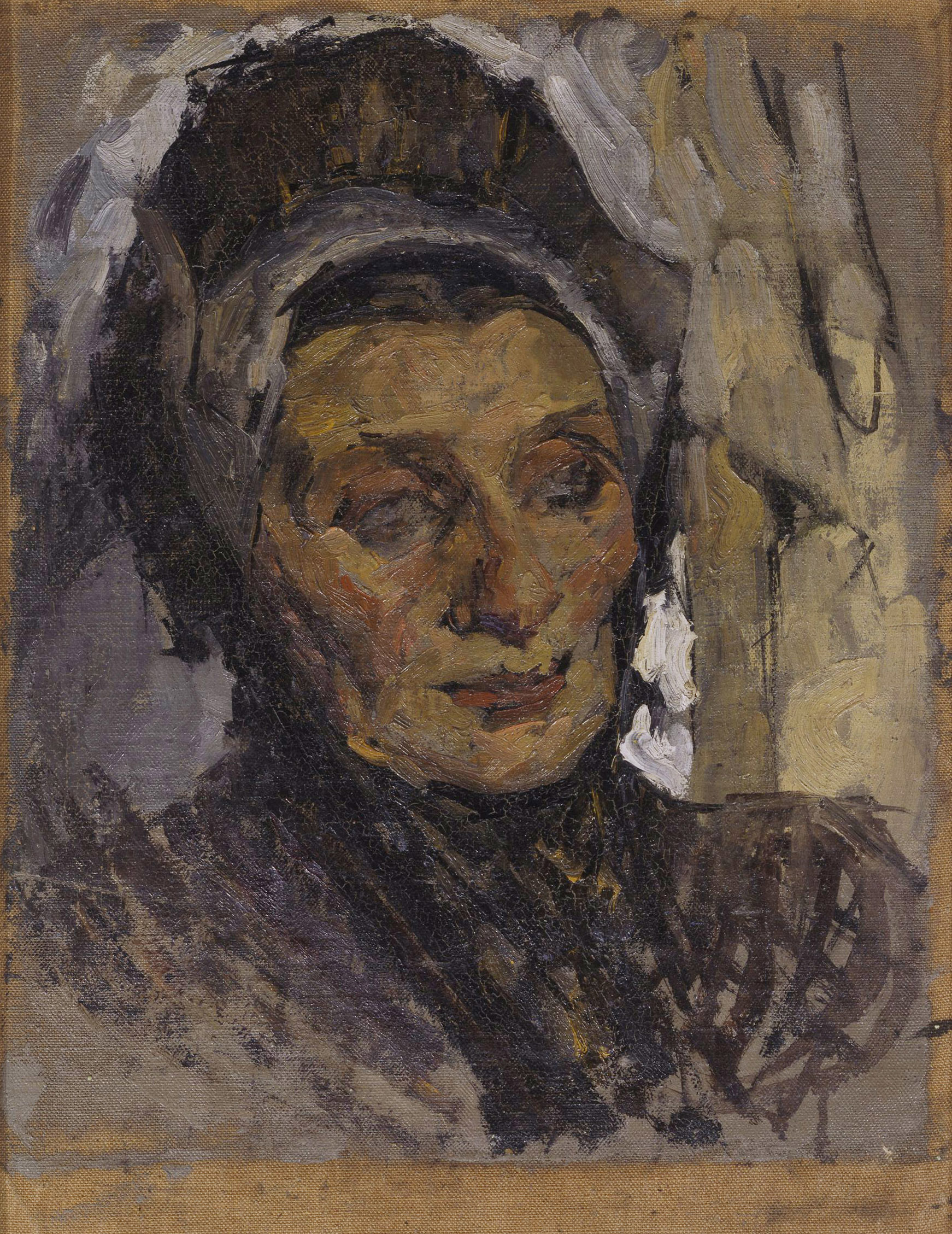 3. Raphael, Head of a Woman with light grey cap, ca. 1907 (verso Belgian Youth)-1.jpg
