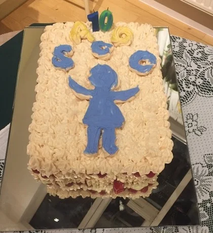 Anniversary cake at our 10 year celebration