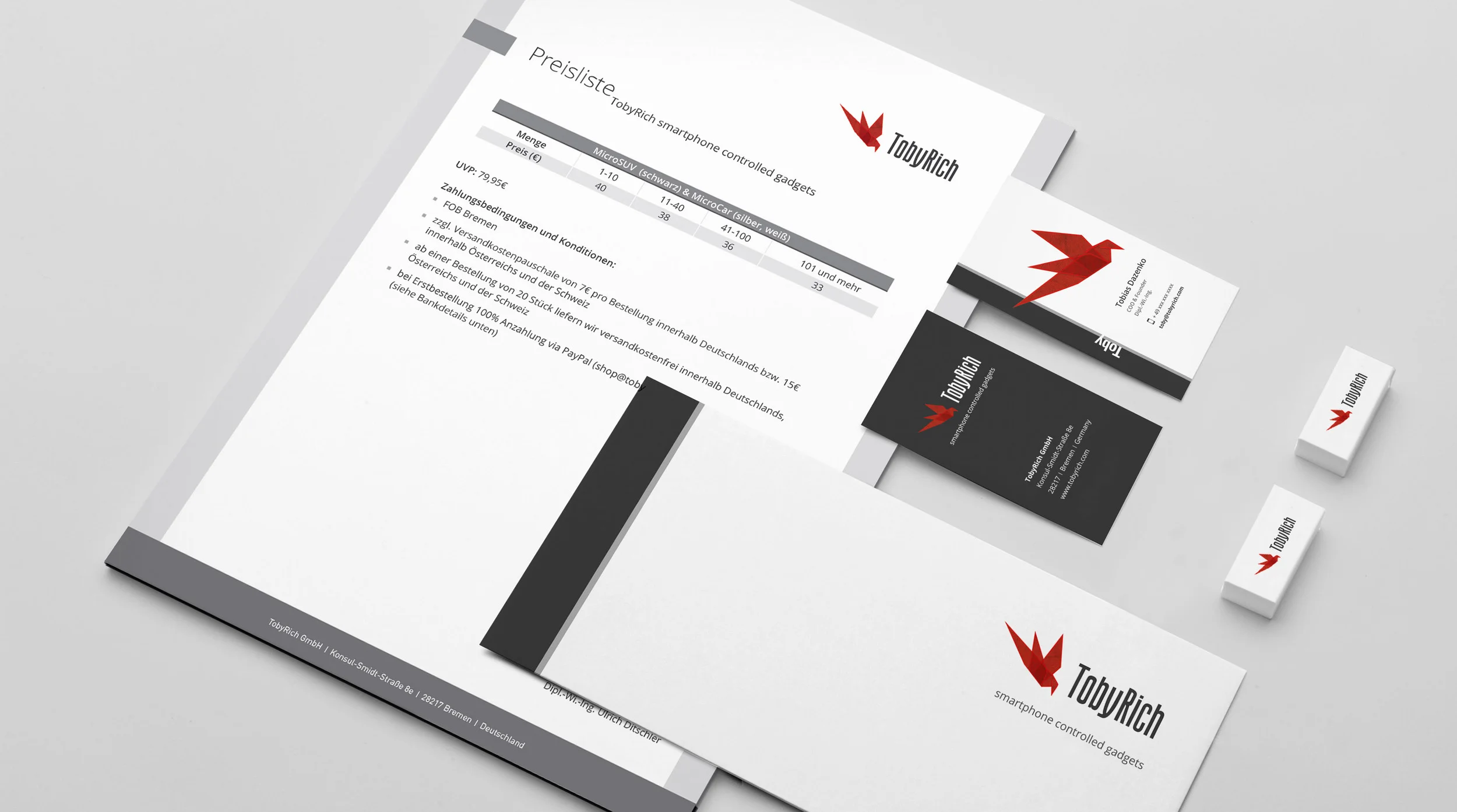visual identity designed for TobyRich. Full guideline displayed here