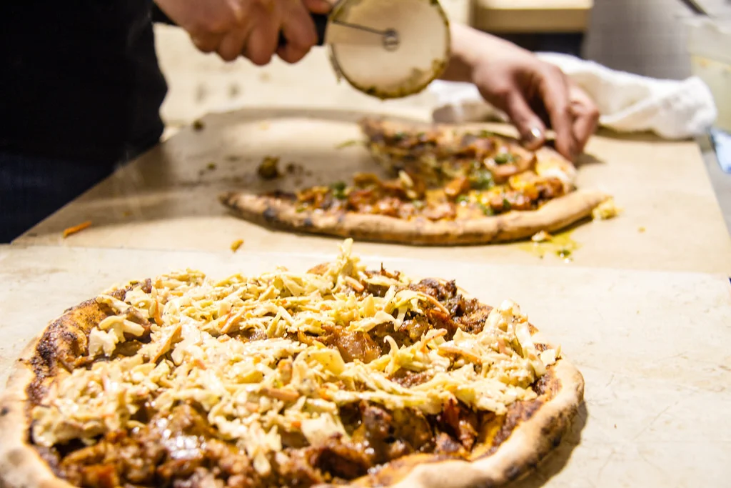DCity Chopped Pork and Slaw Pizza