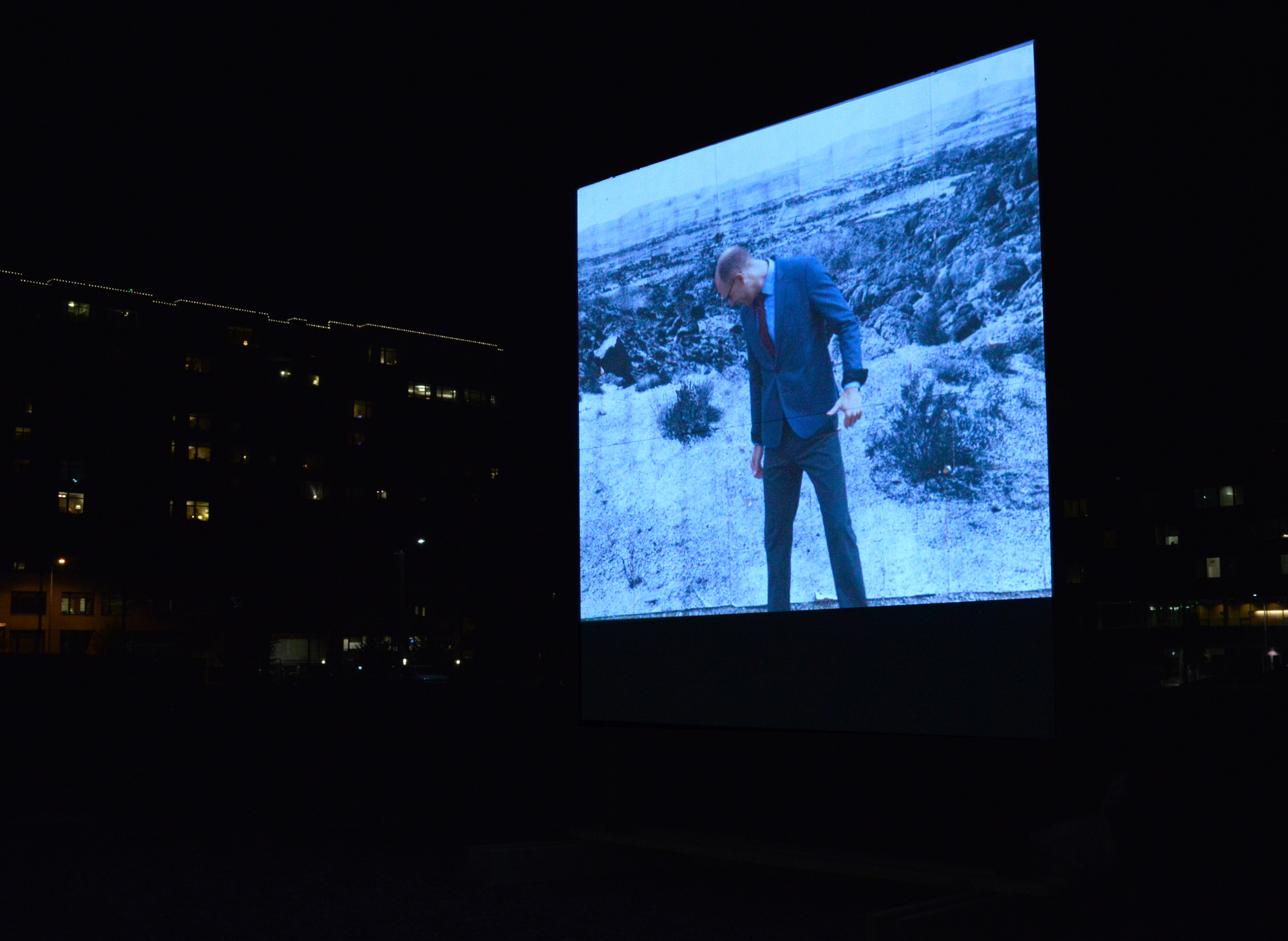 Rodrigo Valenzuela, "Flatlands," projection project with community members