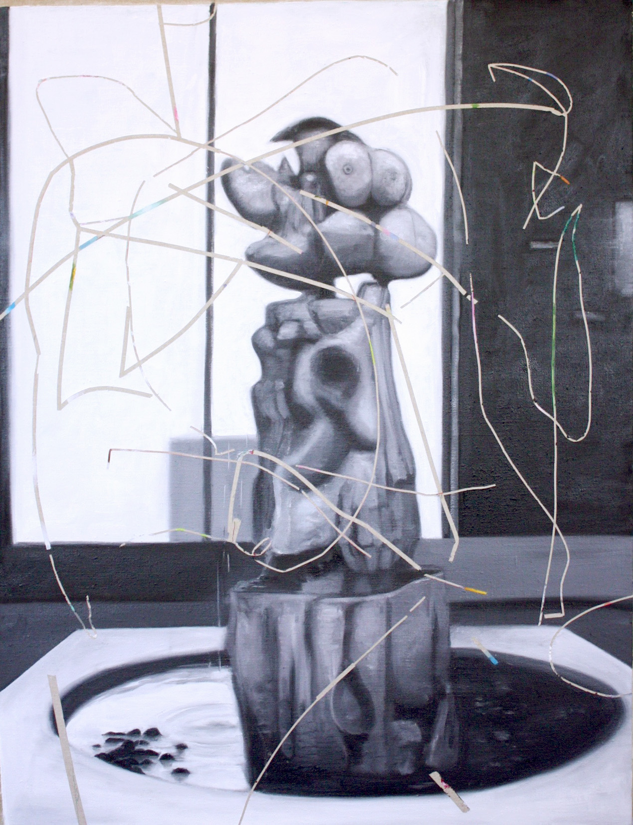  Tracing Lacerations  2013  oil on linen  48 x 36&nbsp;inches 