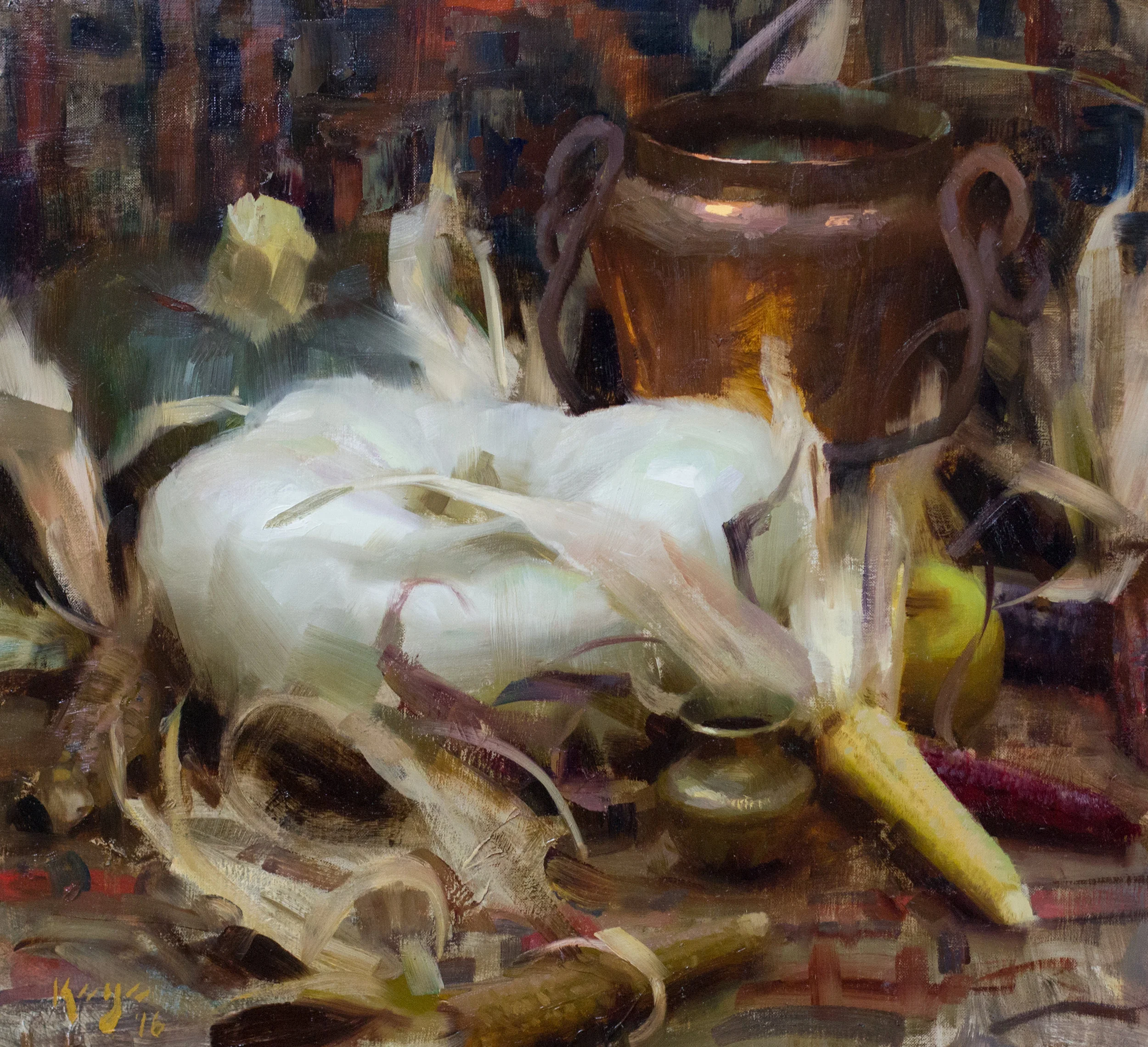  "White Pumpkin with Copper" 17 x 18 inches, oil on linen $2,600