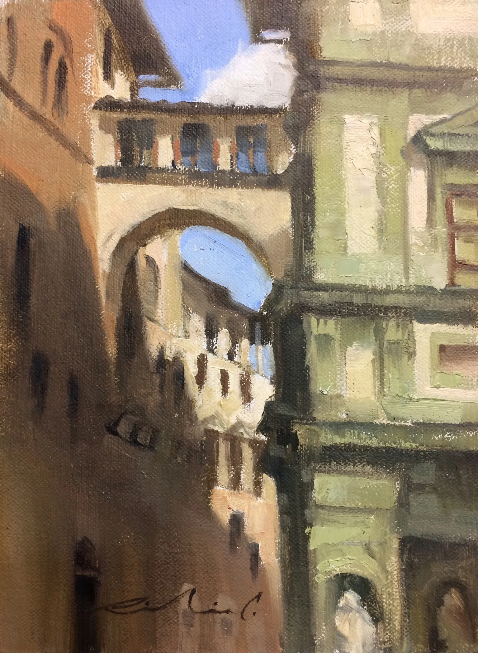 Richie Carter - Uffizi - unframed oil on linen - 6 x 8 in - $250