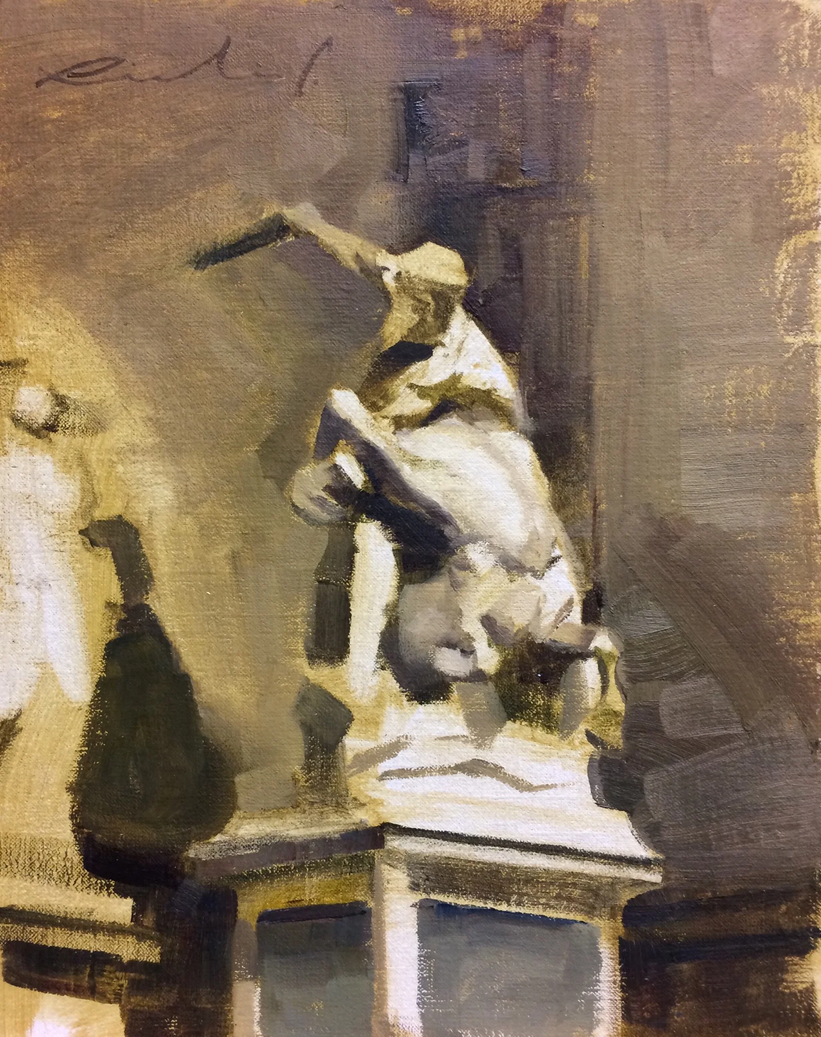 Richie Carter - Nocturne Fight - unframed oil on linen - 8 x 10 in - $350