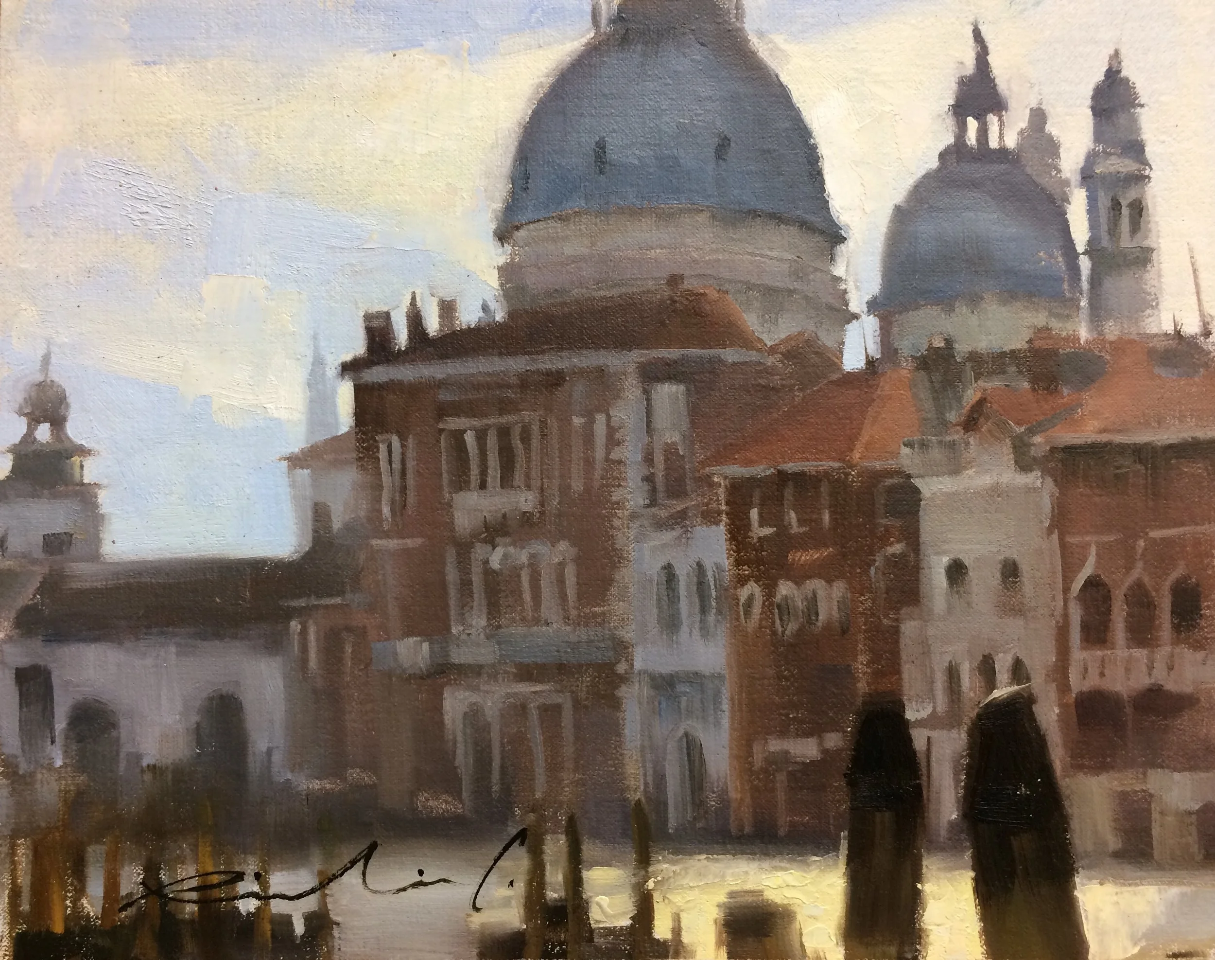 Richie Carter - Salute on the Grand Canal - unframed oil on linen - 8 x 10 in - $350