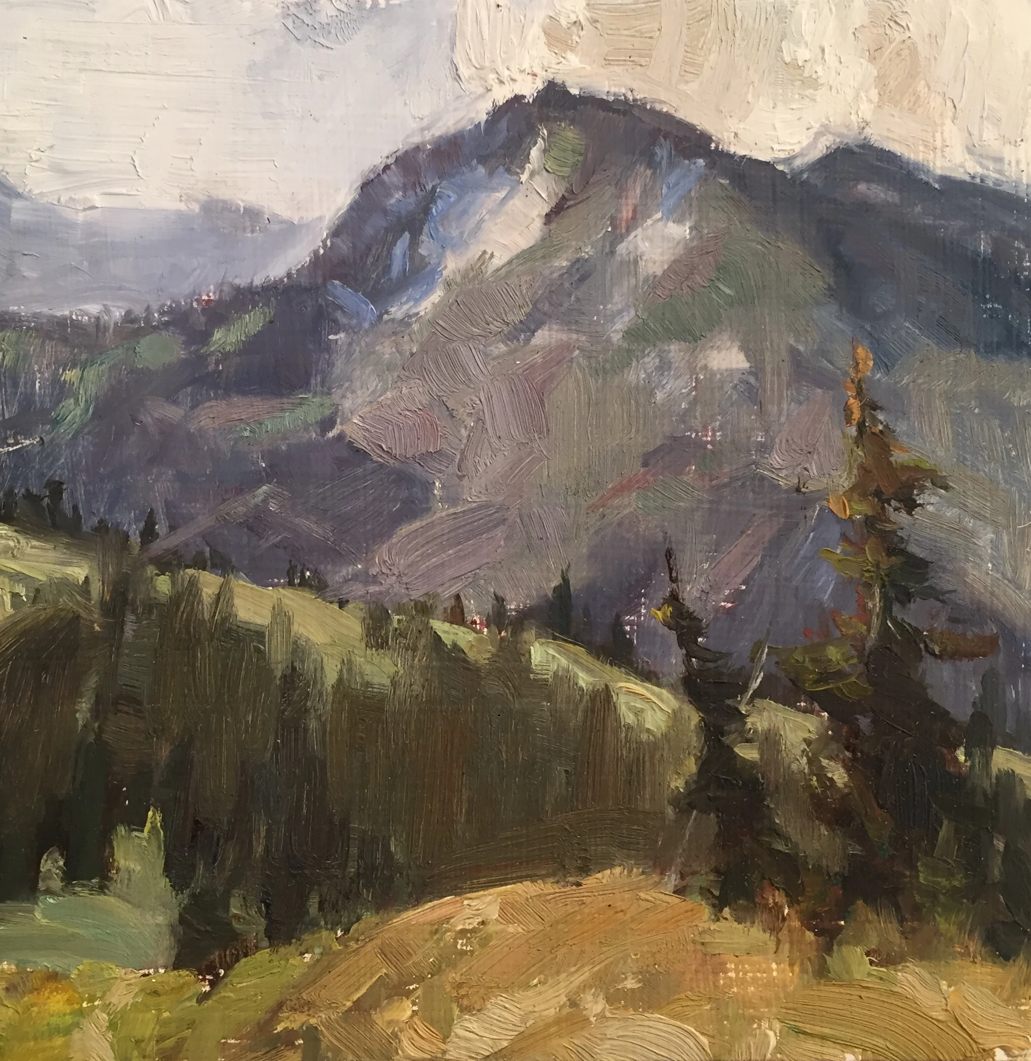 Nate Closson - Jewel Basin Views - 6 x 6 in - oil on panel - $225