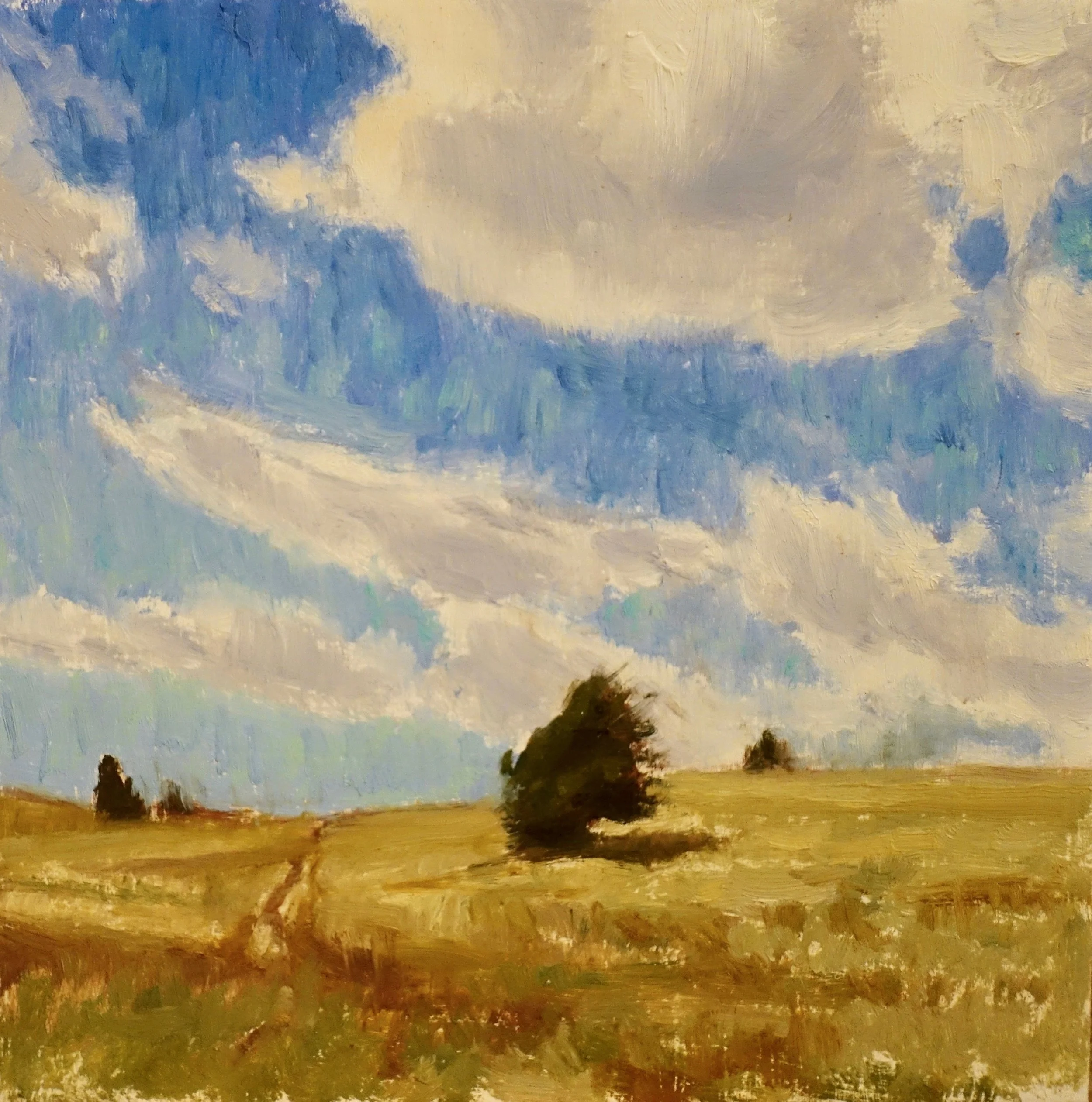 Nate Closson - Story Ranch Clouds - 6 x 6 in - oil on panel - $225