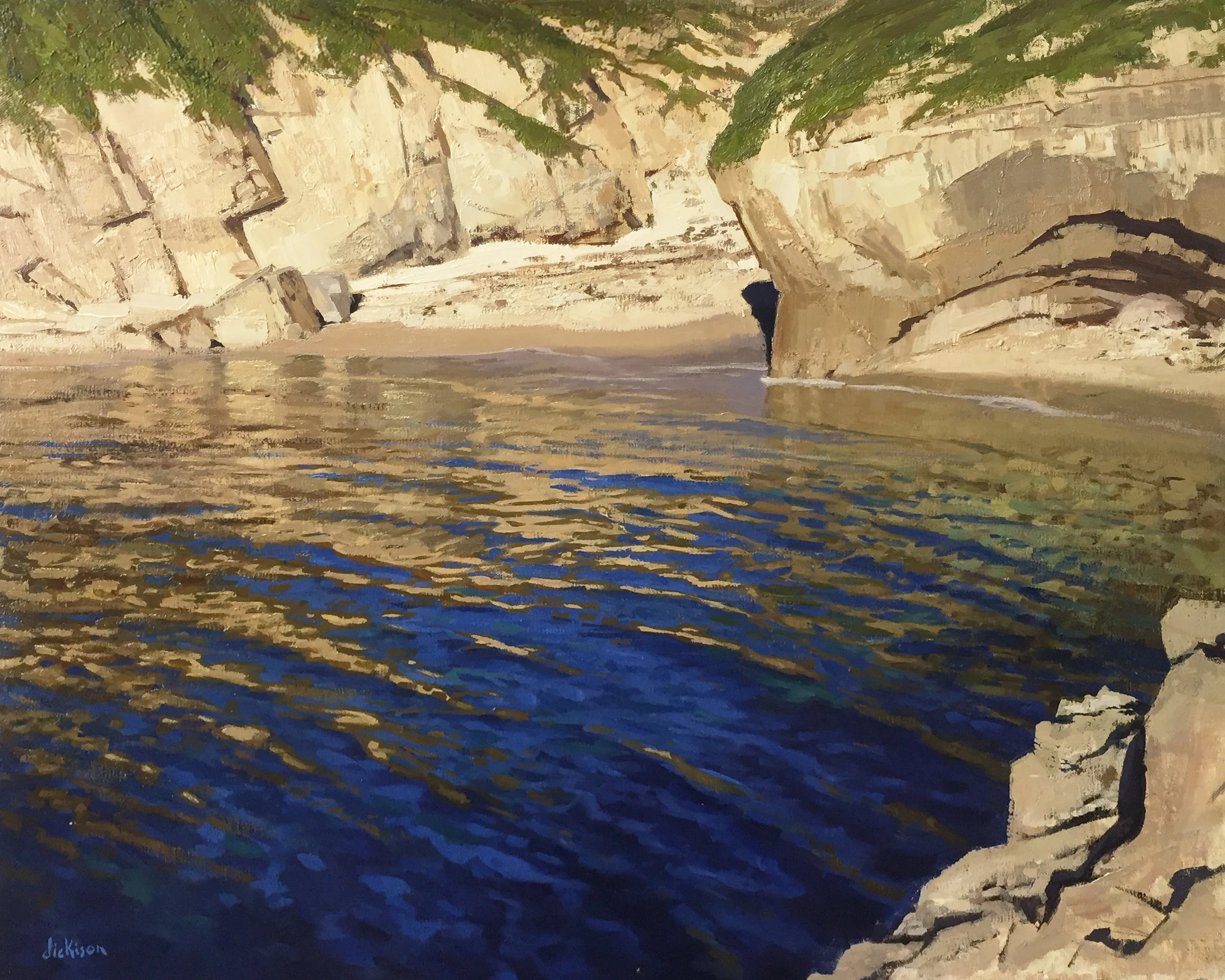 Forrest Dickison - Toes in the Water - 16 x 20 in - oil on linen framed - $2000 .jpg