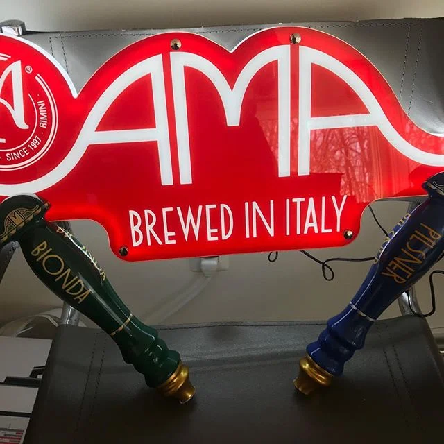 New signs in production! Tap Handles available now and ready to pour some @birra_ama as soon as you are! #craftbeer #craftyimports #beer