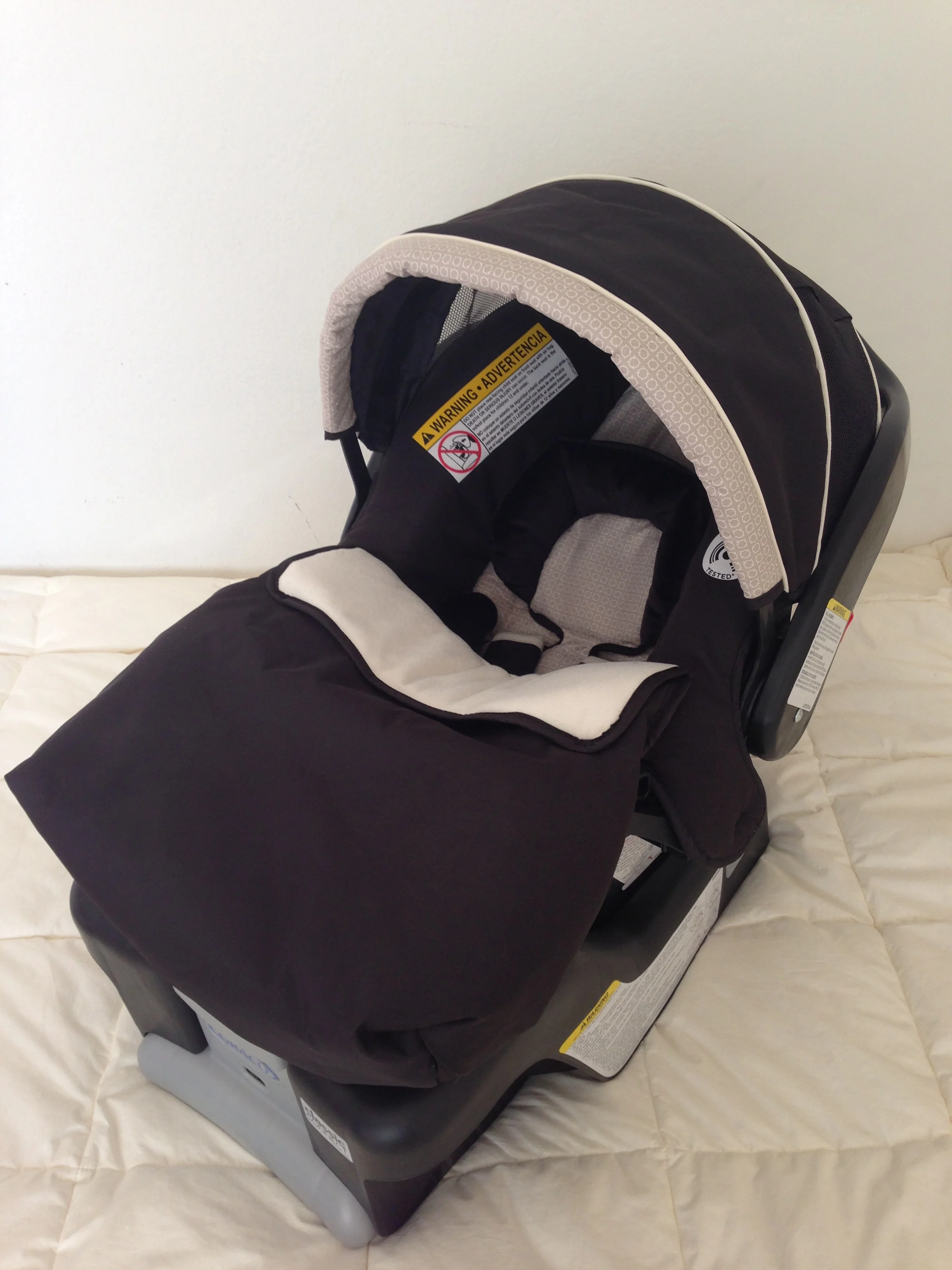 This warm seat cover will be perfect for keeping our girl protected from the WI temps.