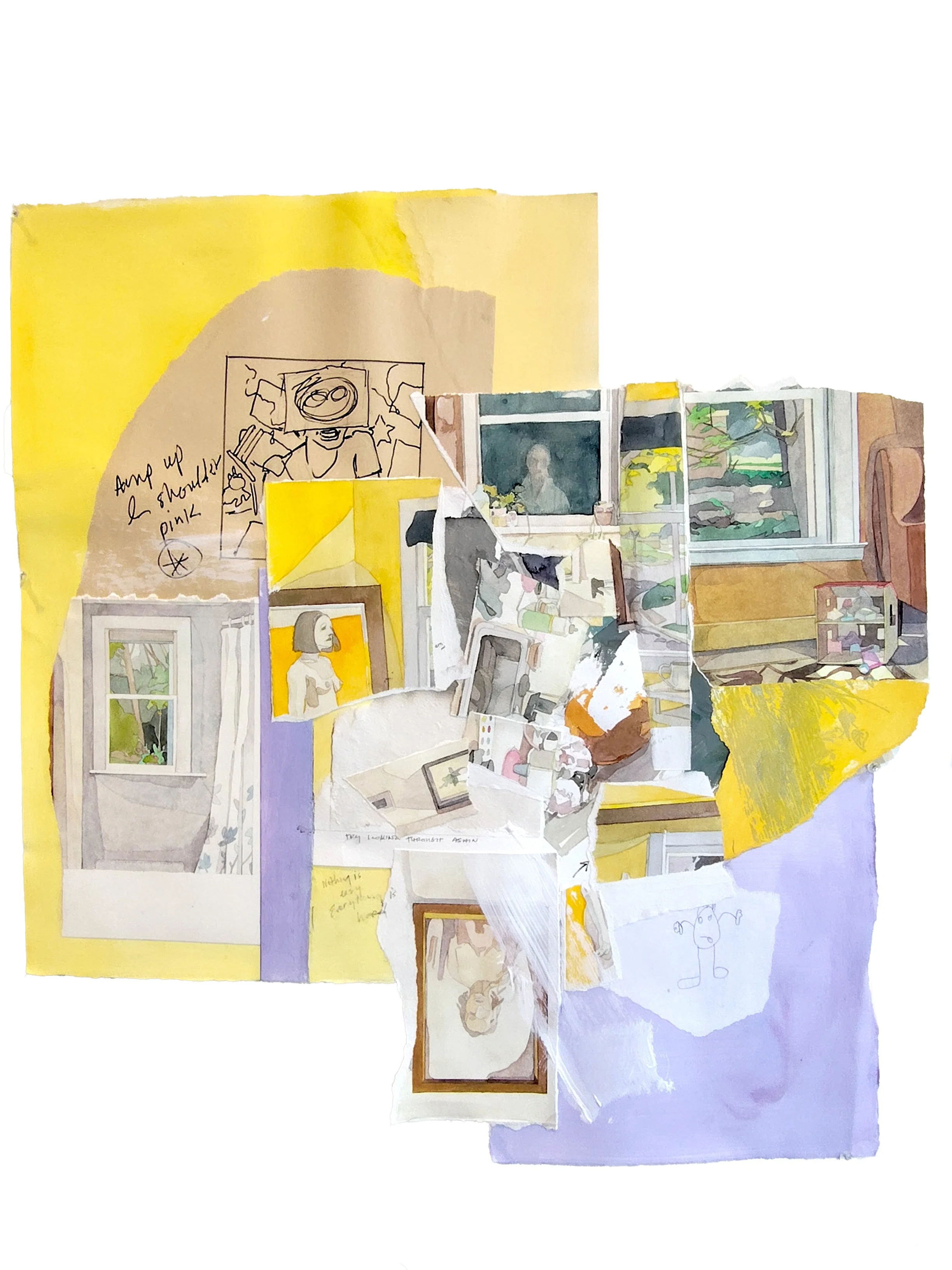   Revisions (Nothing is Easy, Everything is Hard) , mixed media, 25x26 