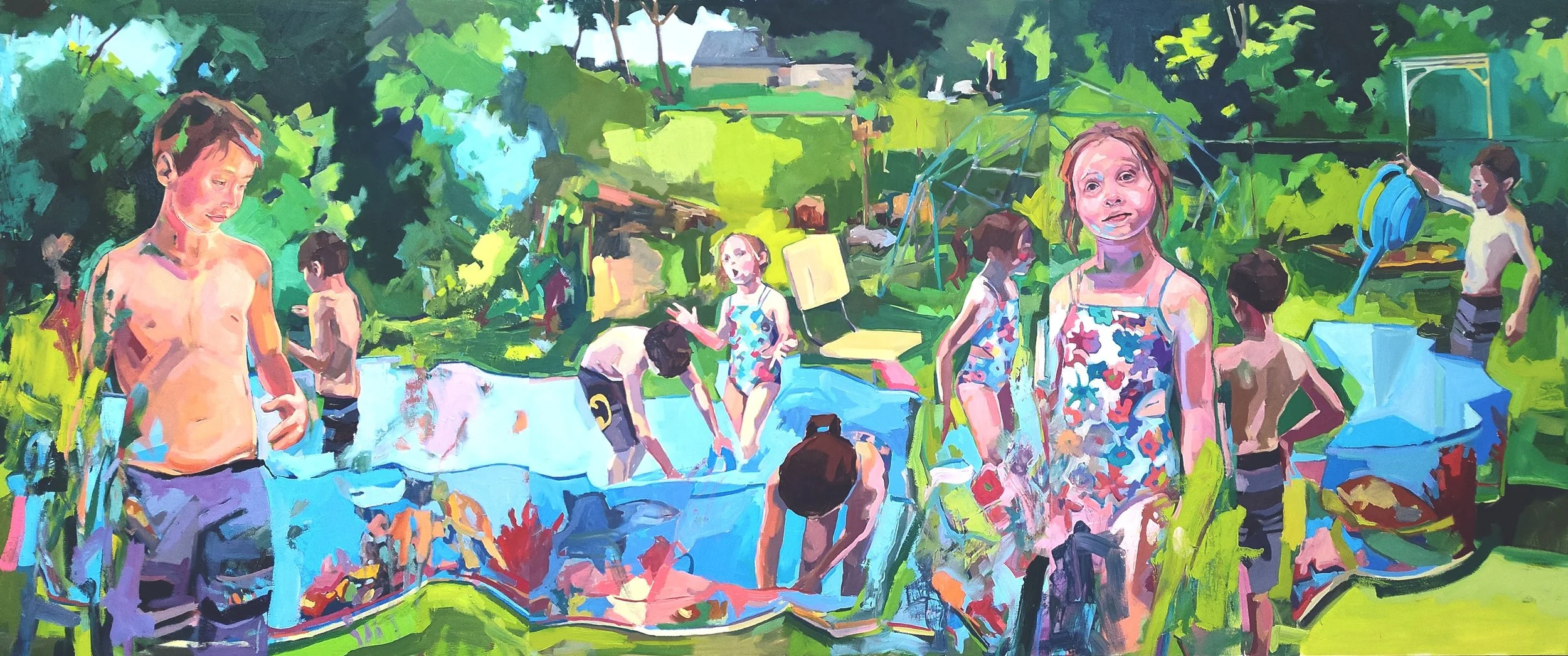   Holding Things I Cannot Keep, 2024, 4×10’ oil on canvas  