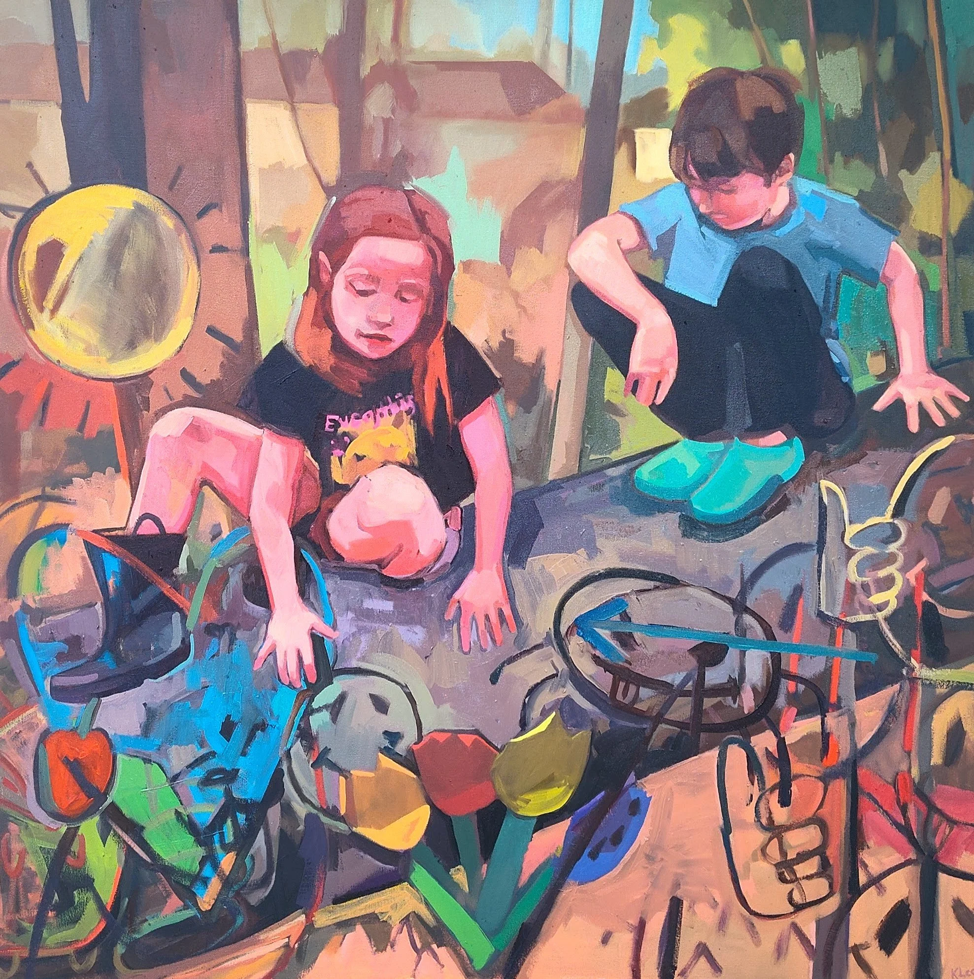   I’m Worried I’m Not Doing This Right,  40×40, oil on canvas 