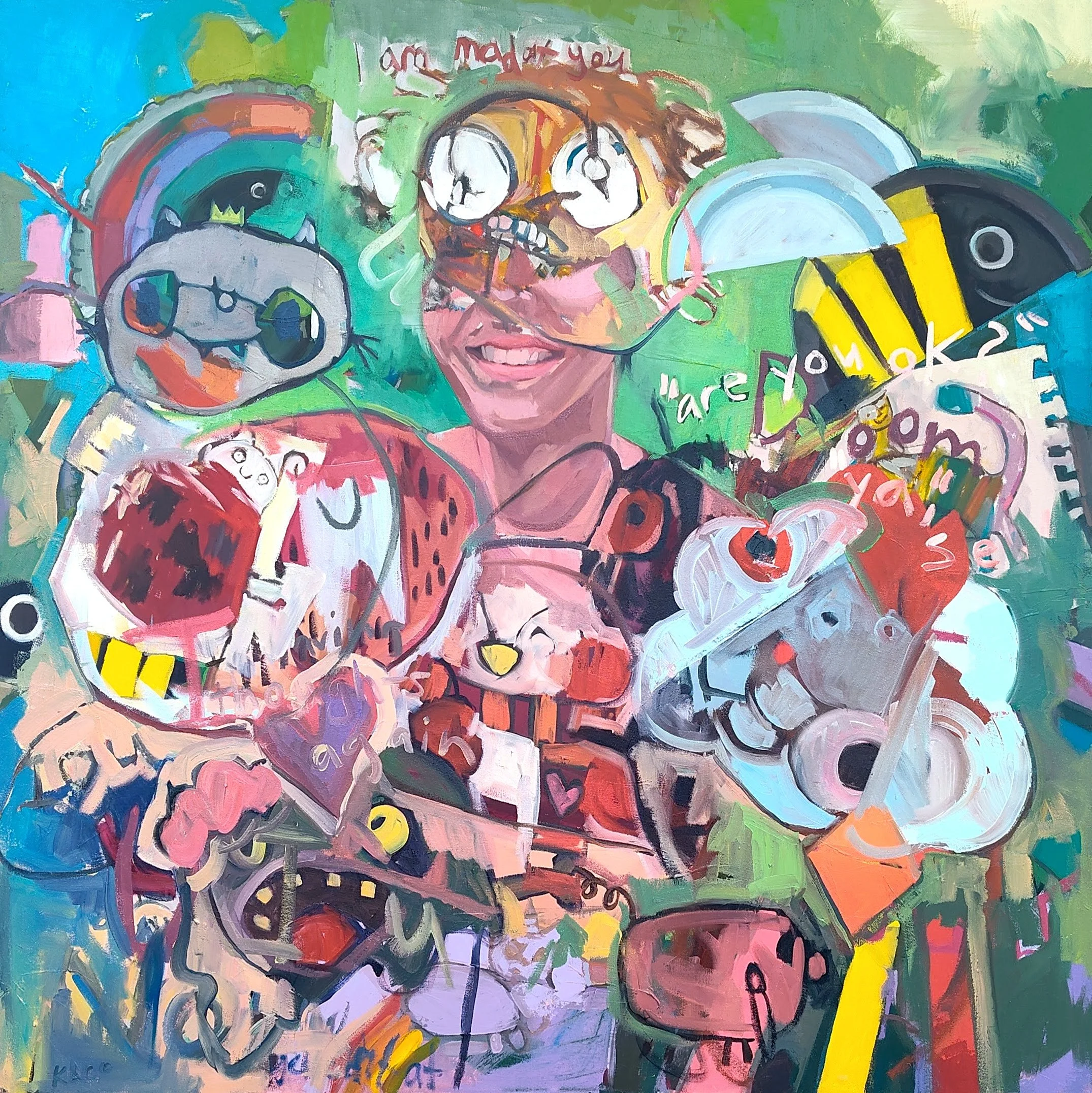   Big Feelings , 40×40, oil on canvas, 2026 