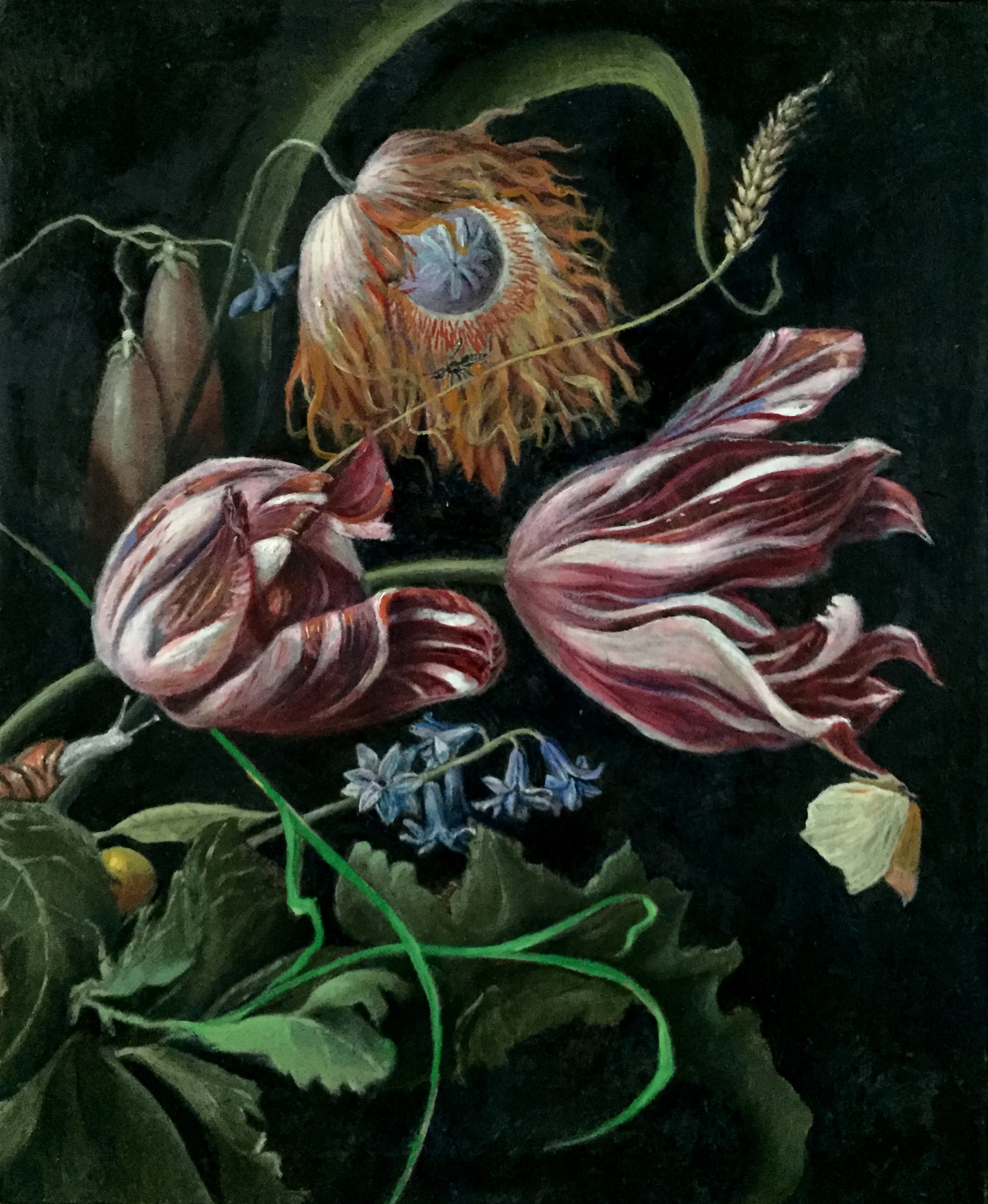 Snail and Tulips