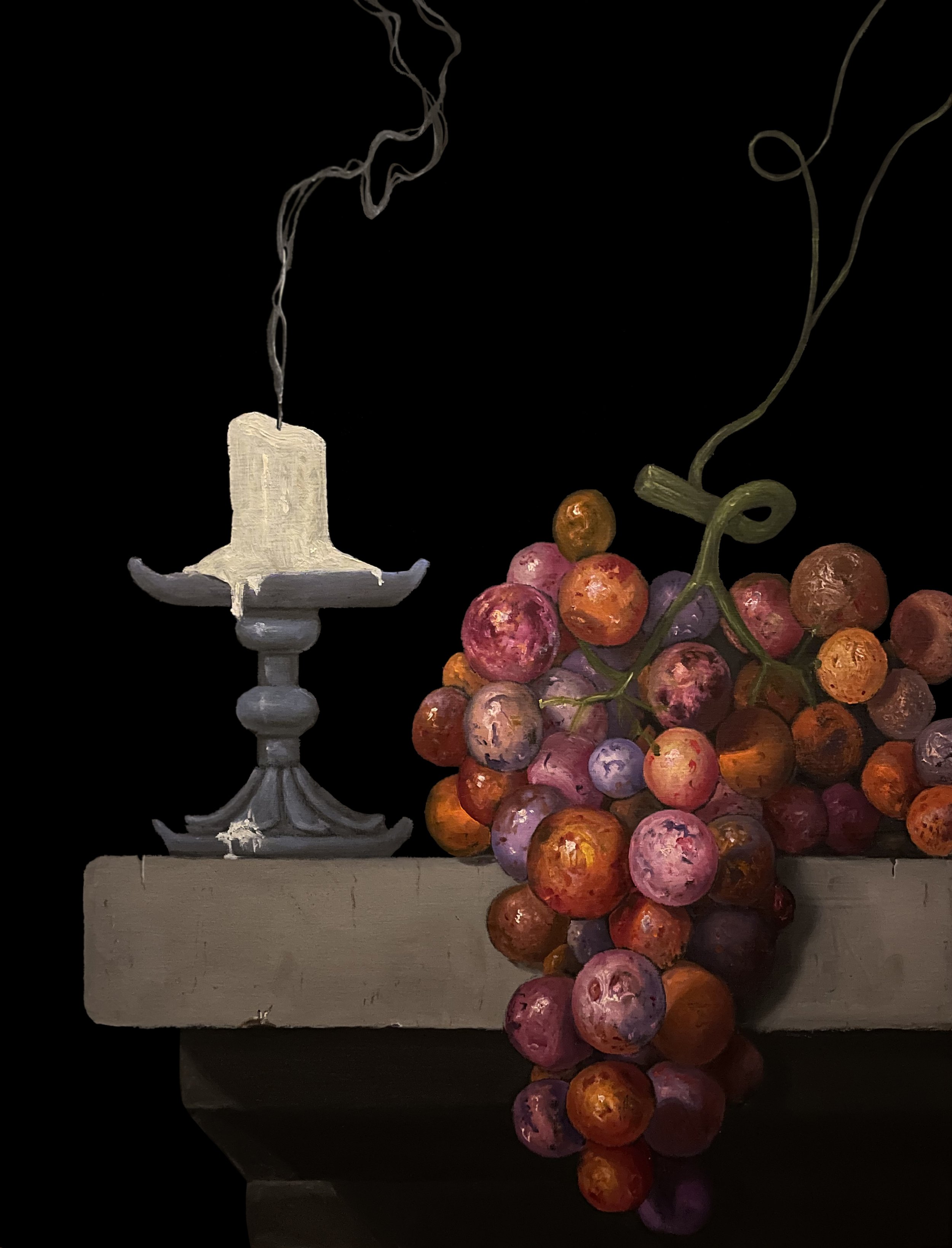 Candle and Grapes