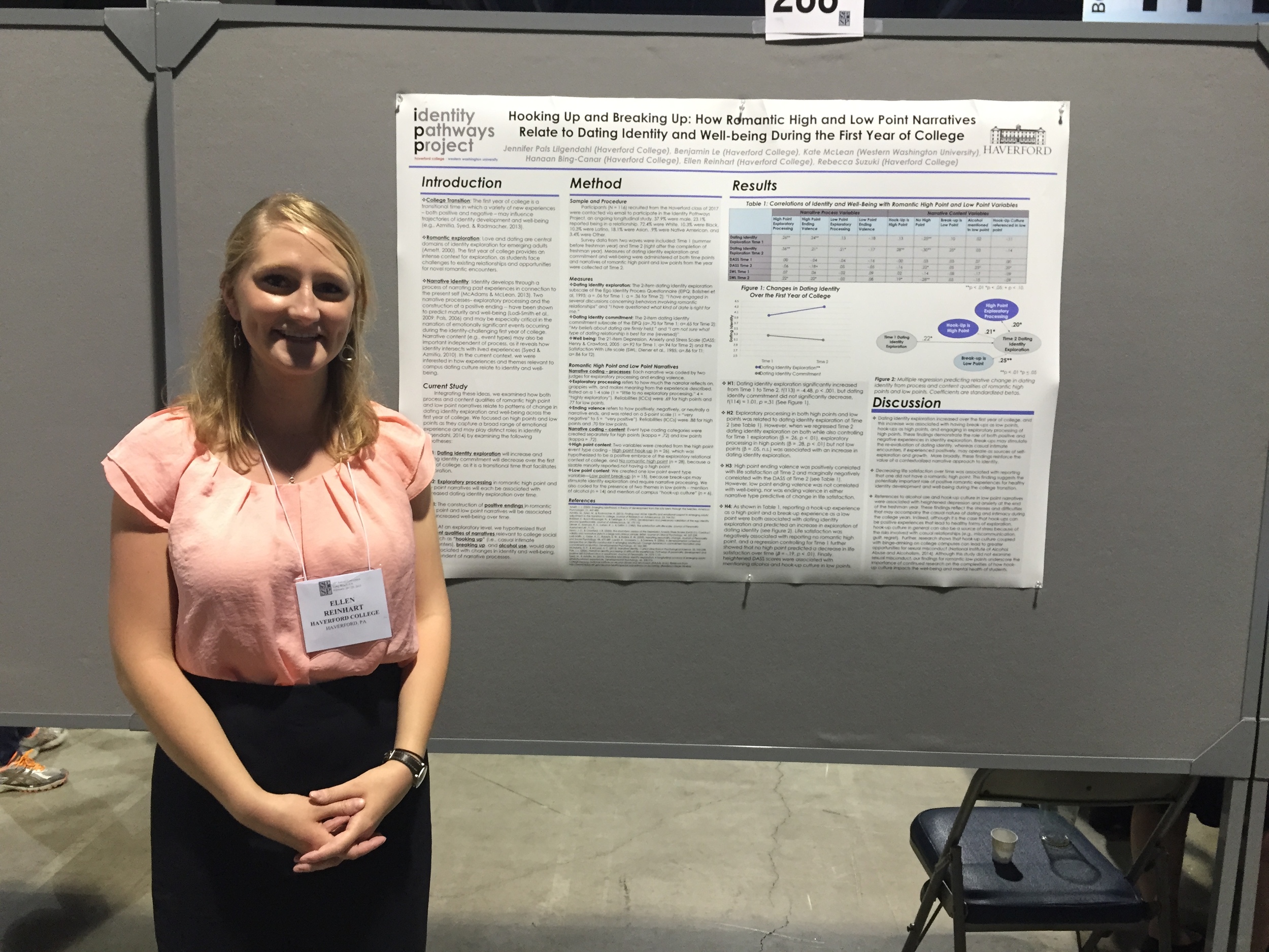 Ellen Reinhart (Haverford College, '15) at the 2015 SPSP conference in Long Beach.