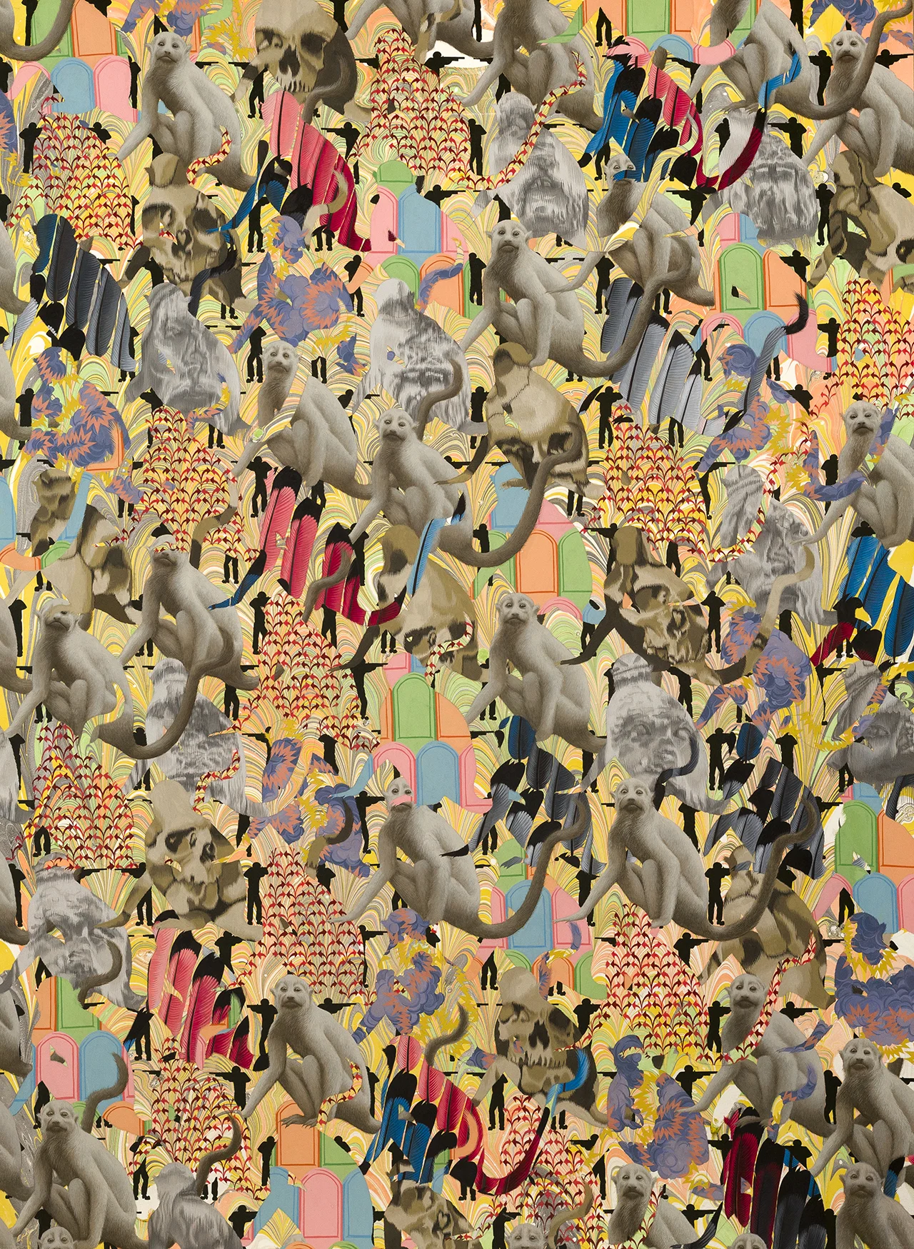 Zoe Pettijohn Schade/ Crowd of Crowds: 100th Monkey/ 36" x 49"/ 2017