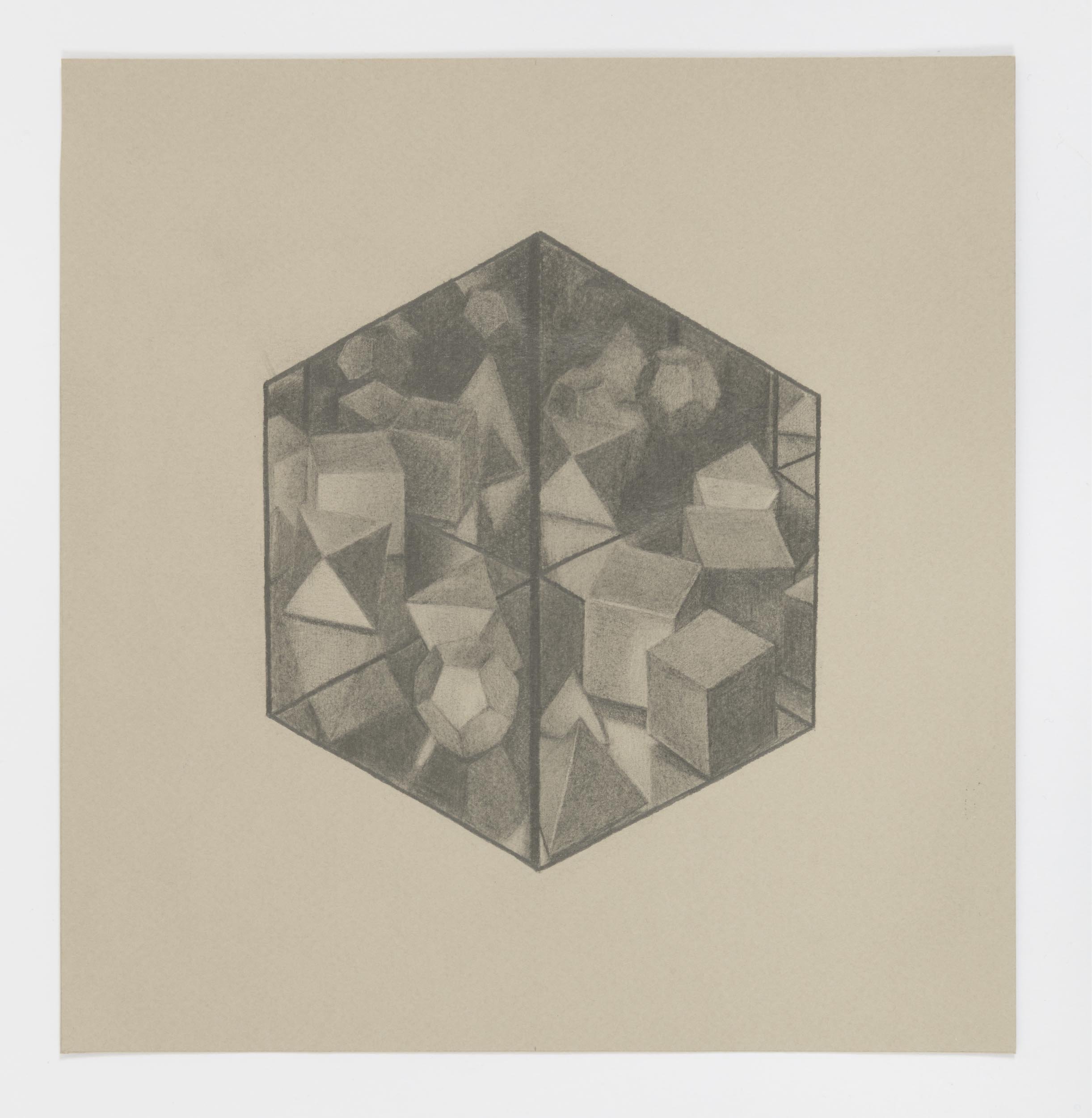  Cube 2, 2020 graphite on paper 8⅝ x 8¼ in. &nbsp; 21.91 x 20.96 cm. 
