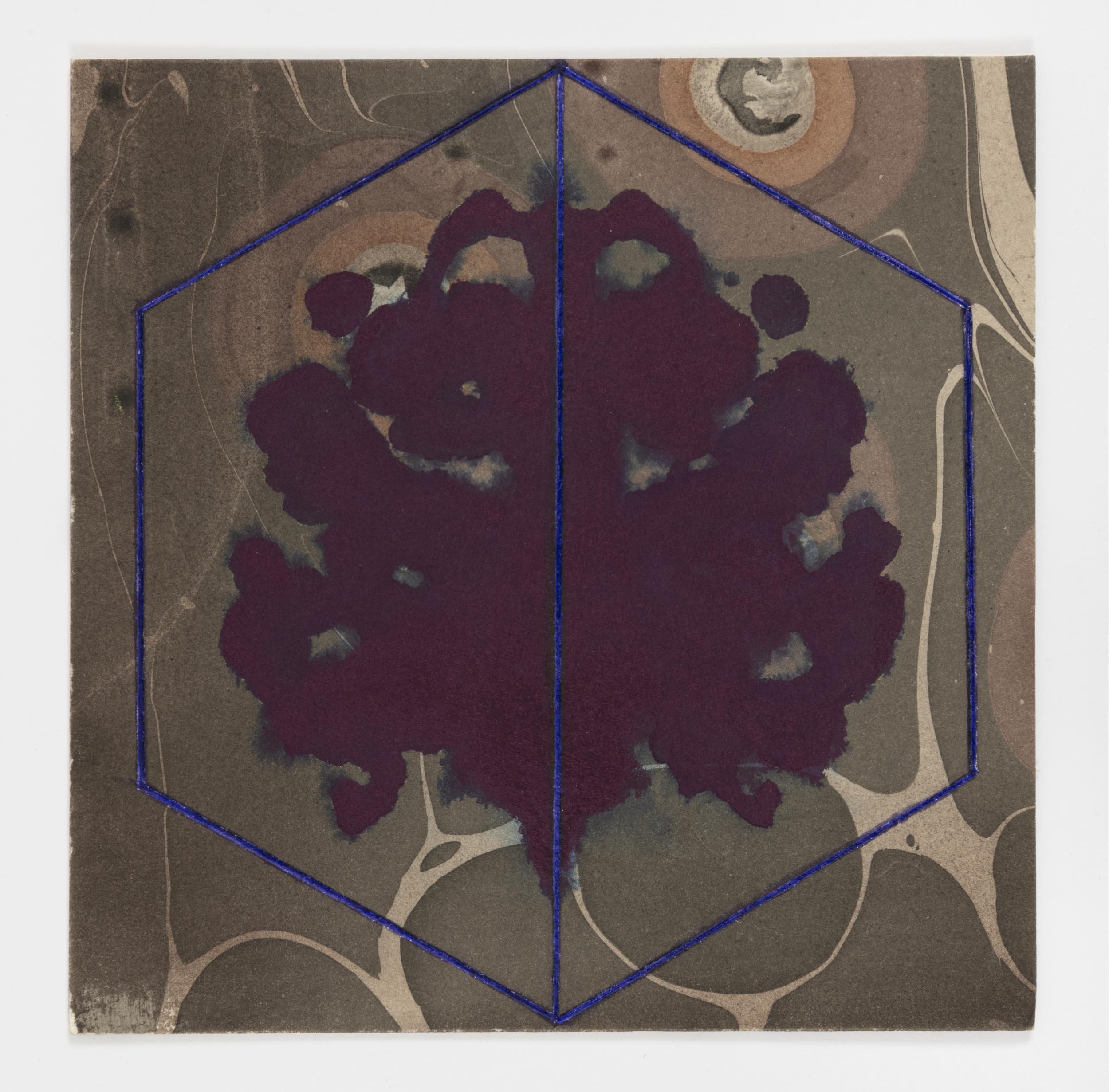  Rorschach 2, 2021 gouache with toned aluminum leaf on paper 7 x 7 in. &nbsp; 17.78 x 17.78 cm. 