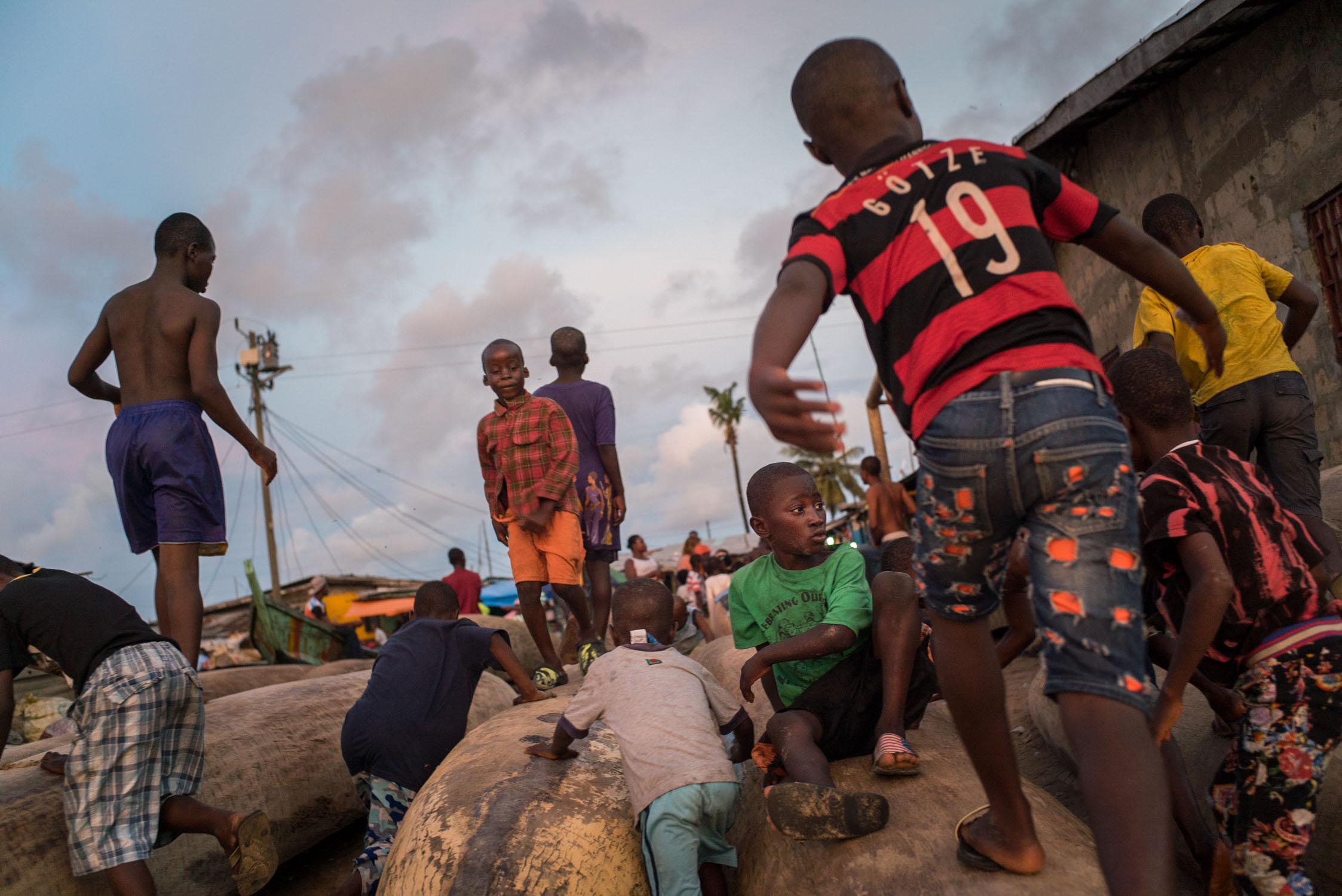  Children in daily life in Westpoint slum area of Monrovia, Liberia, once the epicenter of ebola crisis. September 25, 2016. Monrovia, Liberia.&nbsp; 