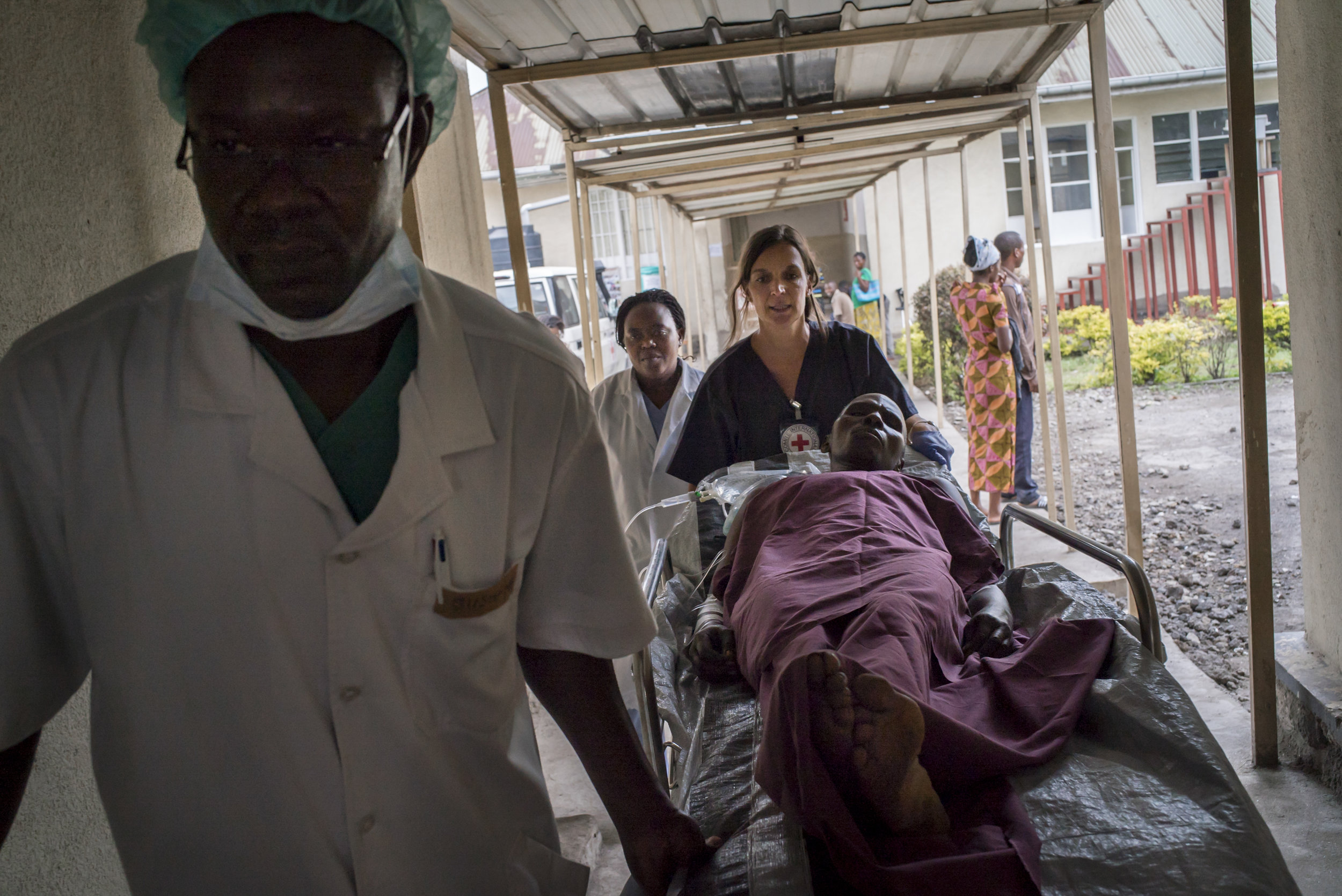  Patrick Gasana Wabazazo, 44, is rushed into an emergency surgery at Ndosho hospital in Goma, Congo. Patrick was shot in the chest when he was caught in a crossfire between armed men on his farmland, one hour from his home village of Nyanzale, in Rut