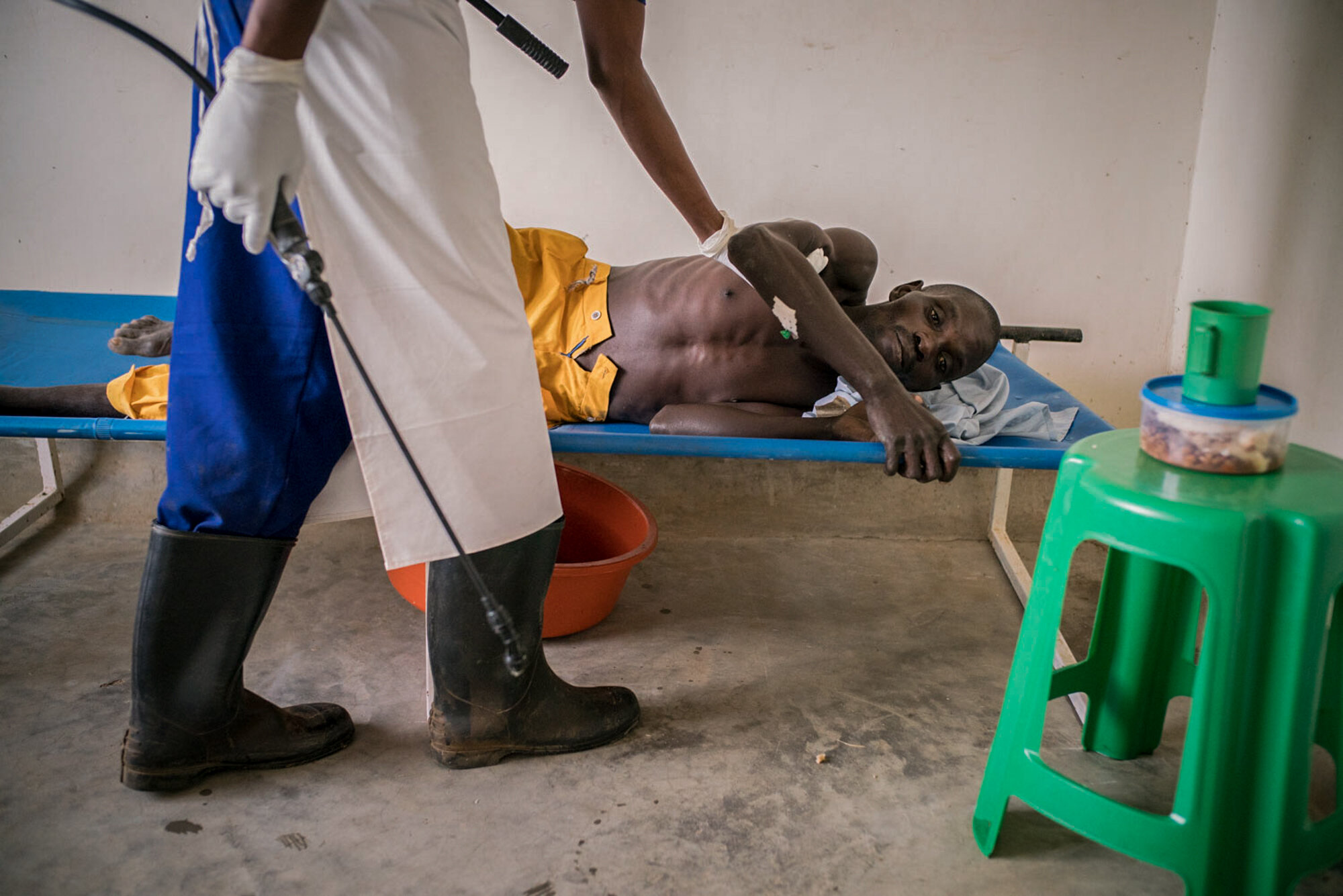  Medicins Sans Frontiers / Doctors Without Borders cholera treatment center. Sebagoro, Hoima province, Uganda. March 9, 2018.  