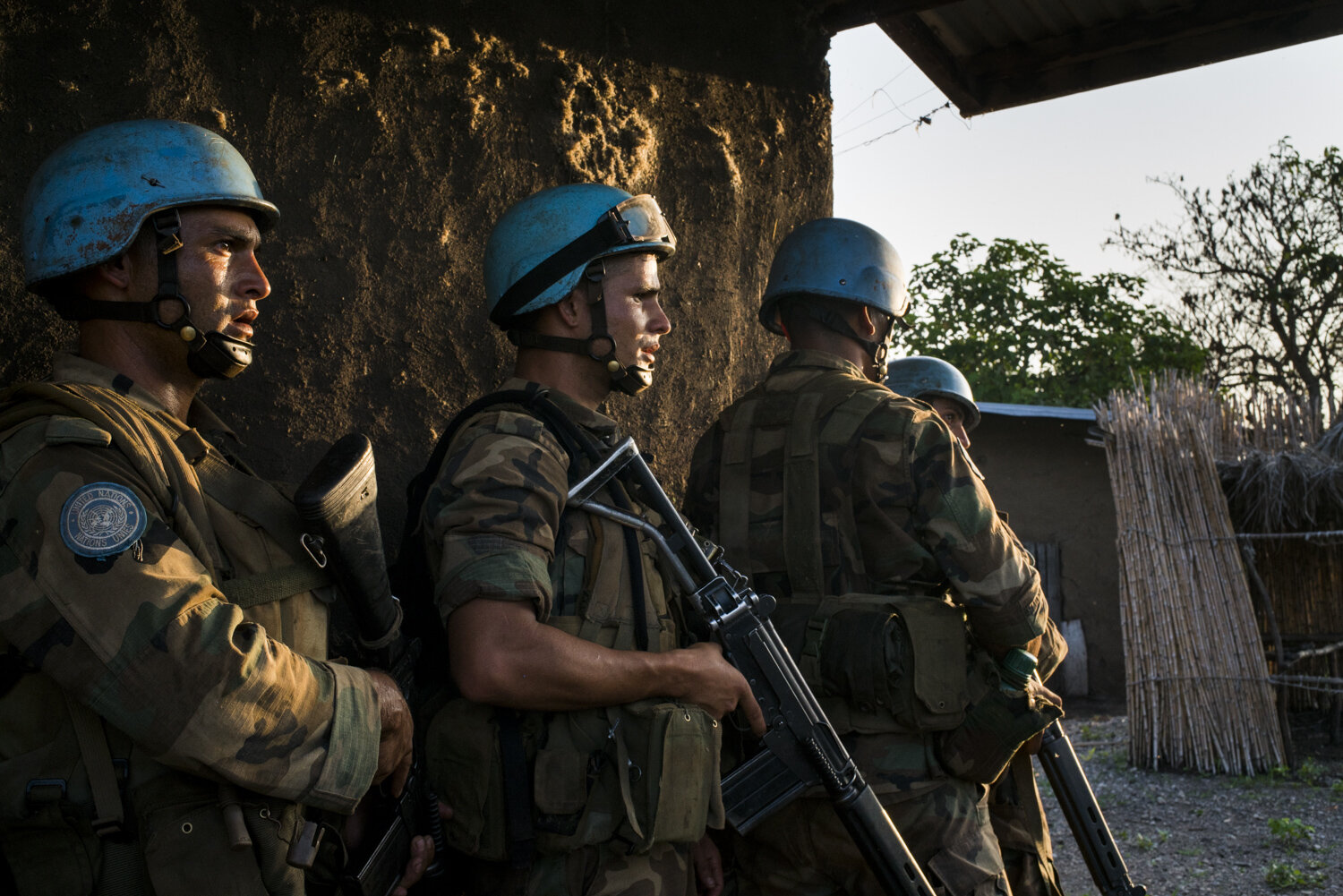  Uruguyan peacekeepers reach Ghbi, one of the extremely remote villages on the coast of Lake Albert that has been deserted since March 12, when attackers burned down homes and left a reported 42 massacred in this area. On March 16th, the peacekeepers