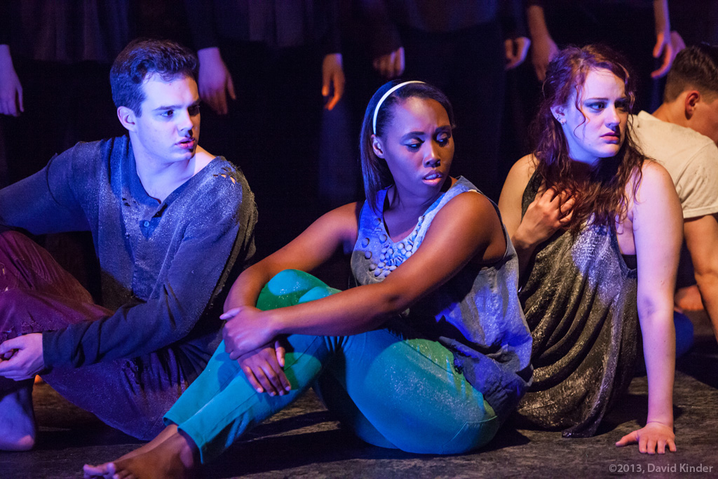 Christopher James as Saul, Tayler Harris as Lissa, and Jessica Tidd as Tess in Funeral