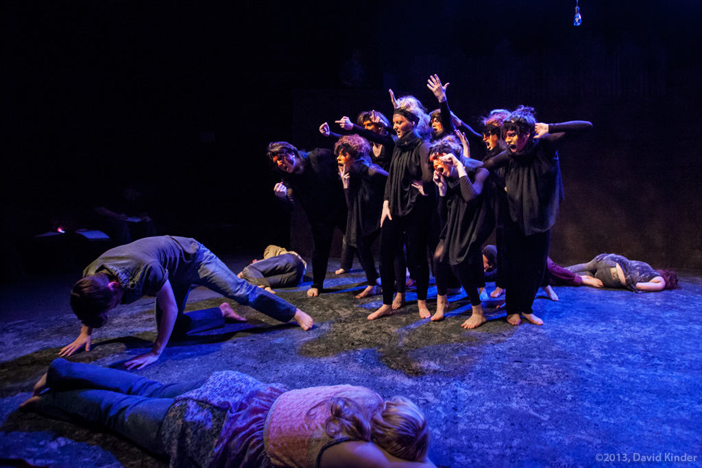 Tristan Comella as Manny&nbsp;and The Fire with&nbsp;members of The Trapped in Little Manny
