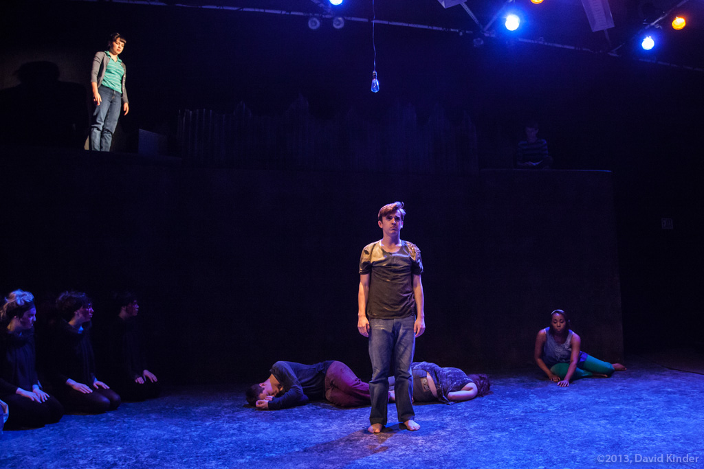 Charlotte Karlsen as Cassie, Tristan Comella as Manny, and Tayler Harris as Lissa with members of&nbsp;The Fire and The Trapped in&nbsp;Little Manny