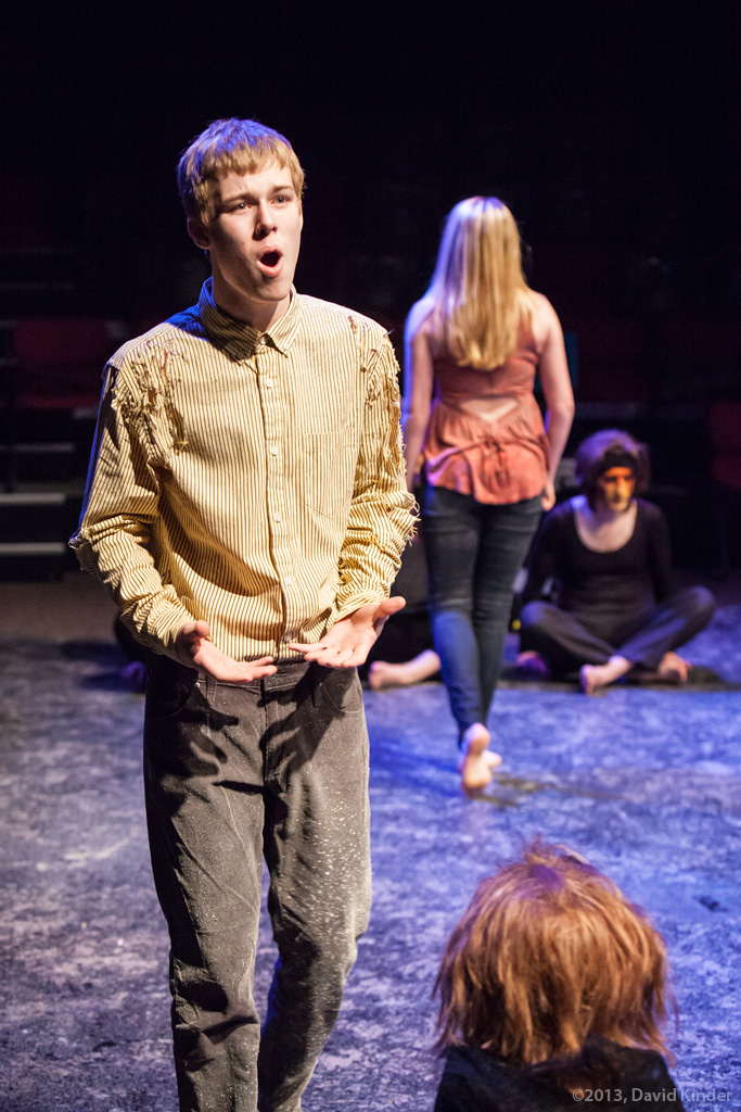 Austin Mahar as Chaz and Amber Kiara Mitchell as Vea with members of The Fire in No One Knows Me