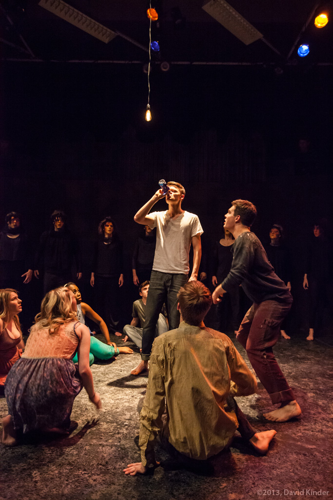 Jacob Orr as Davin and Christopher James as Saul with The Trapped and members of The Fire in Safe to Drink?
