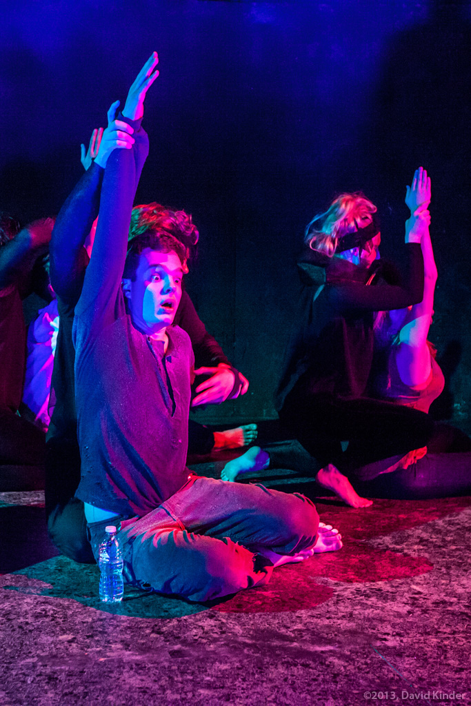 Christopher James as Saul with members of The Trapped and The Fire in Clock