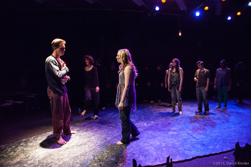 hristopher James as Saul and Ashlee Waldbauer as Riley with members of The Trapped and The Fire in Alleluia