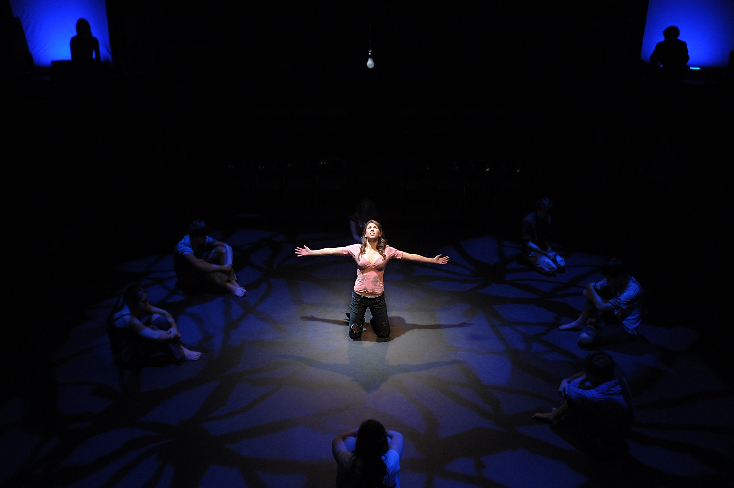 Anna Breuer as Vea with members of The Trapped and The Watchers in Funeral