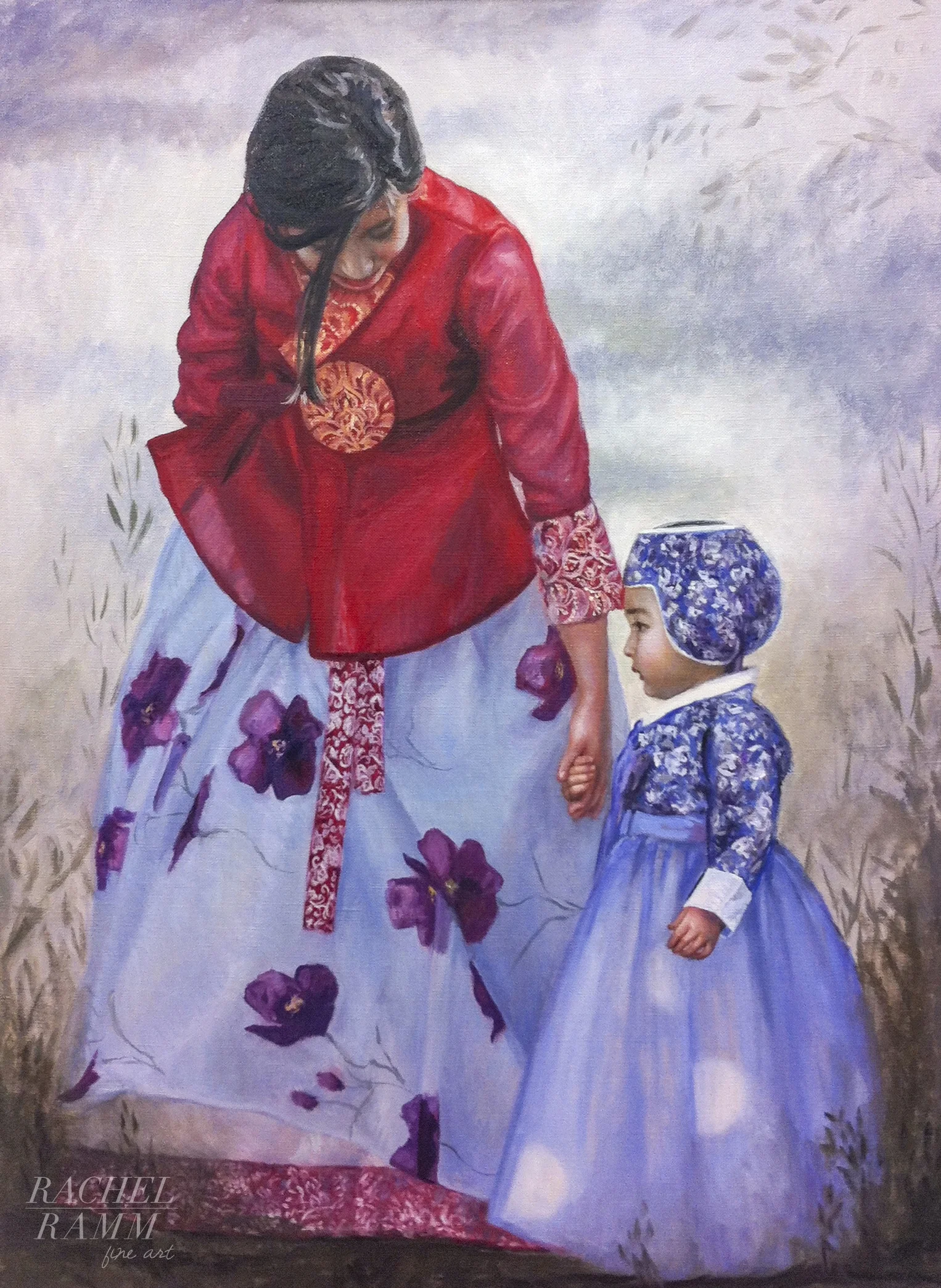 Hanboks in Red & Purple