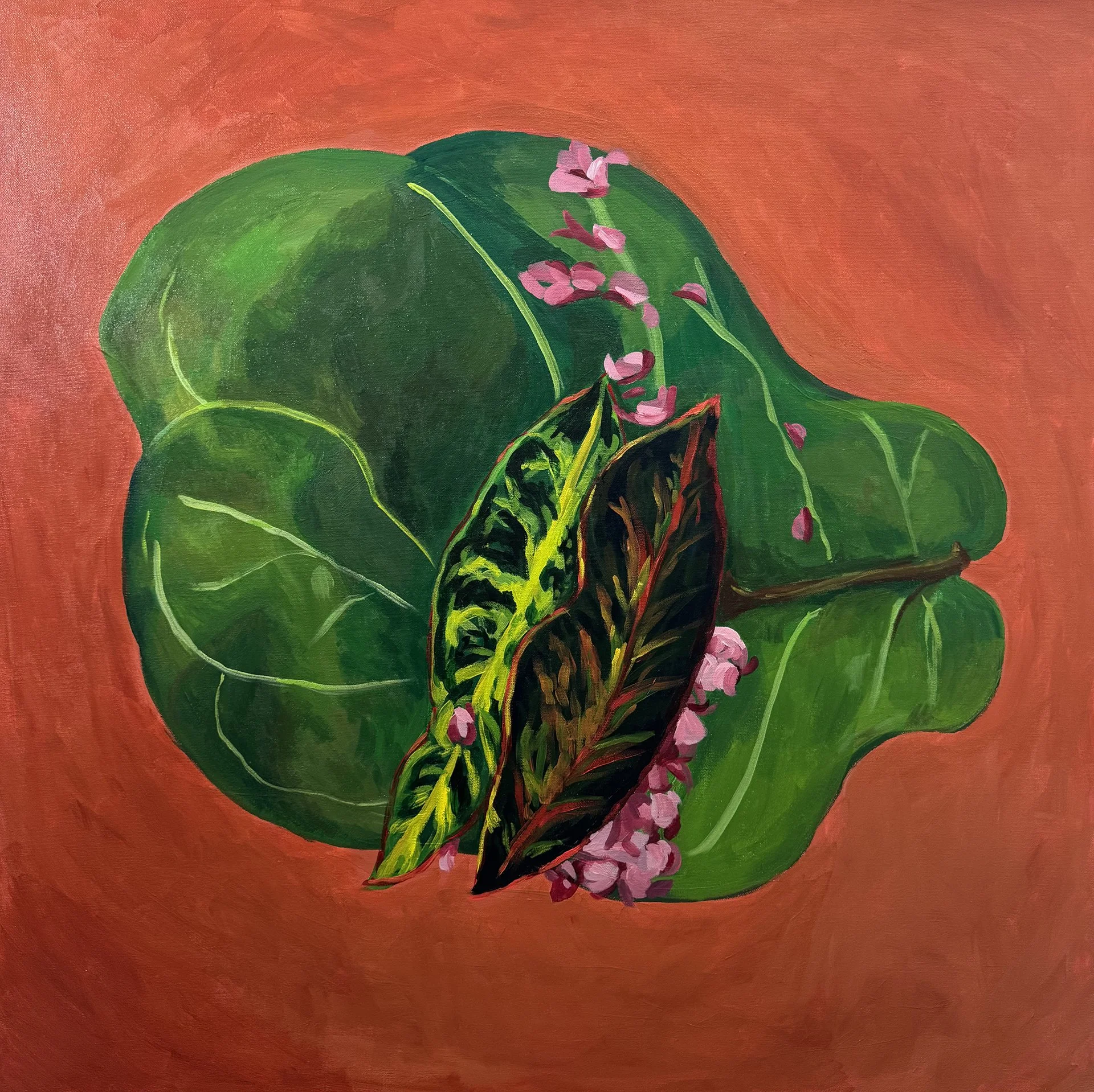  ‘Tropical Leaves” Original Painting  36in x 36in   Purchase Here  